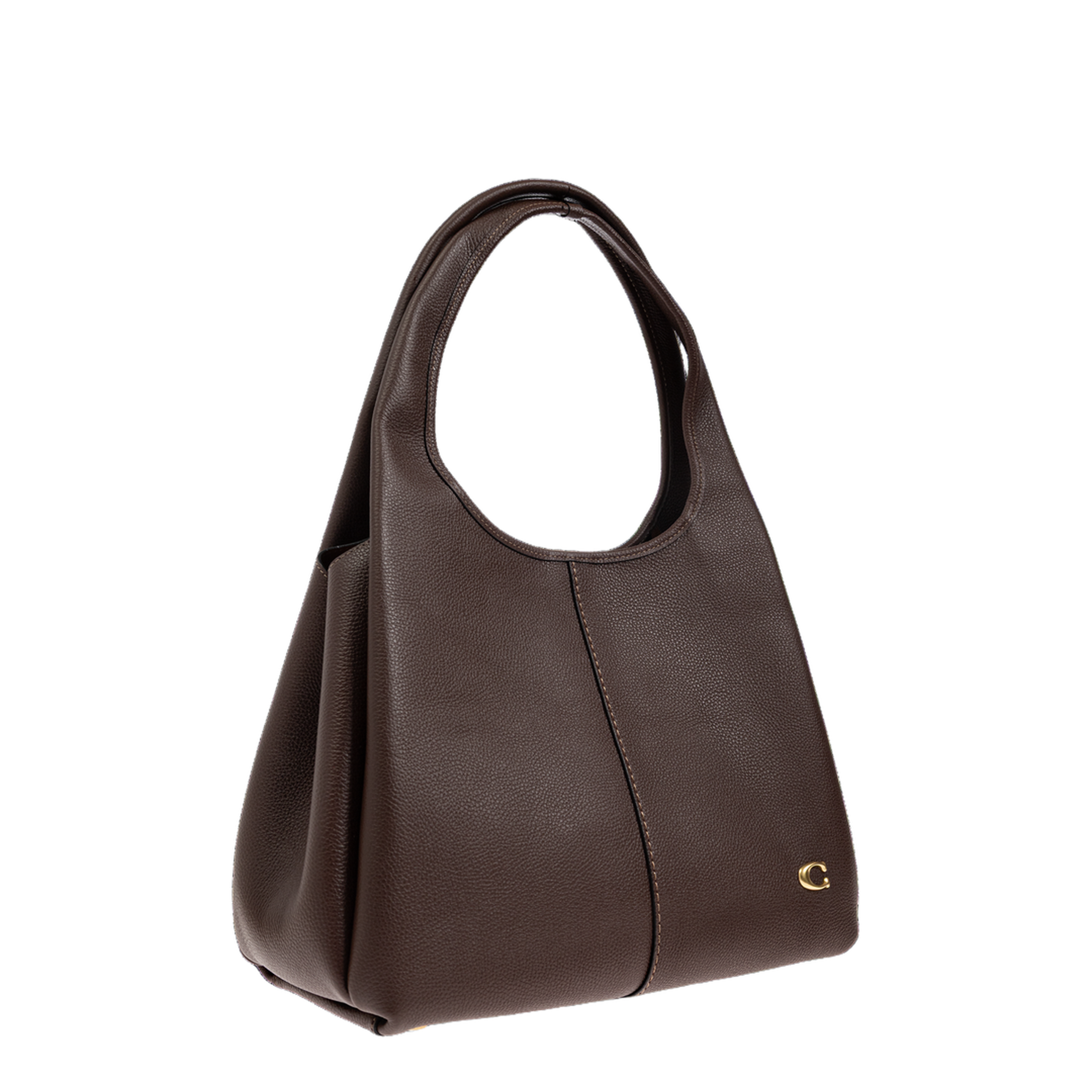 Lana Polished Pebble Leather Shoulder Bag - Brass/Maple - Image 3