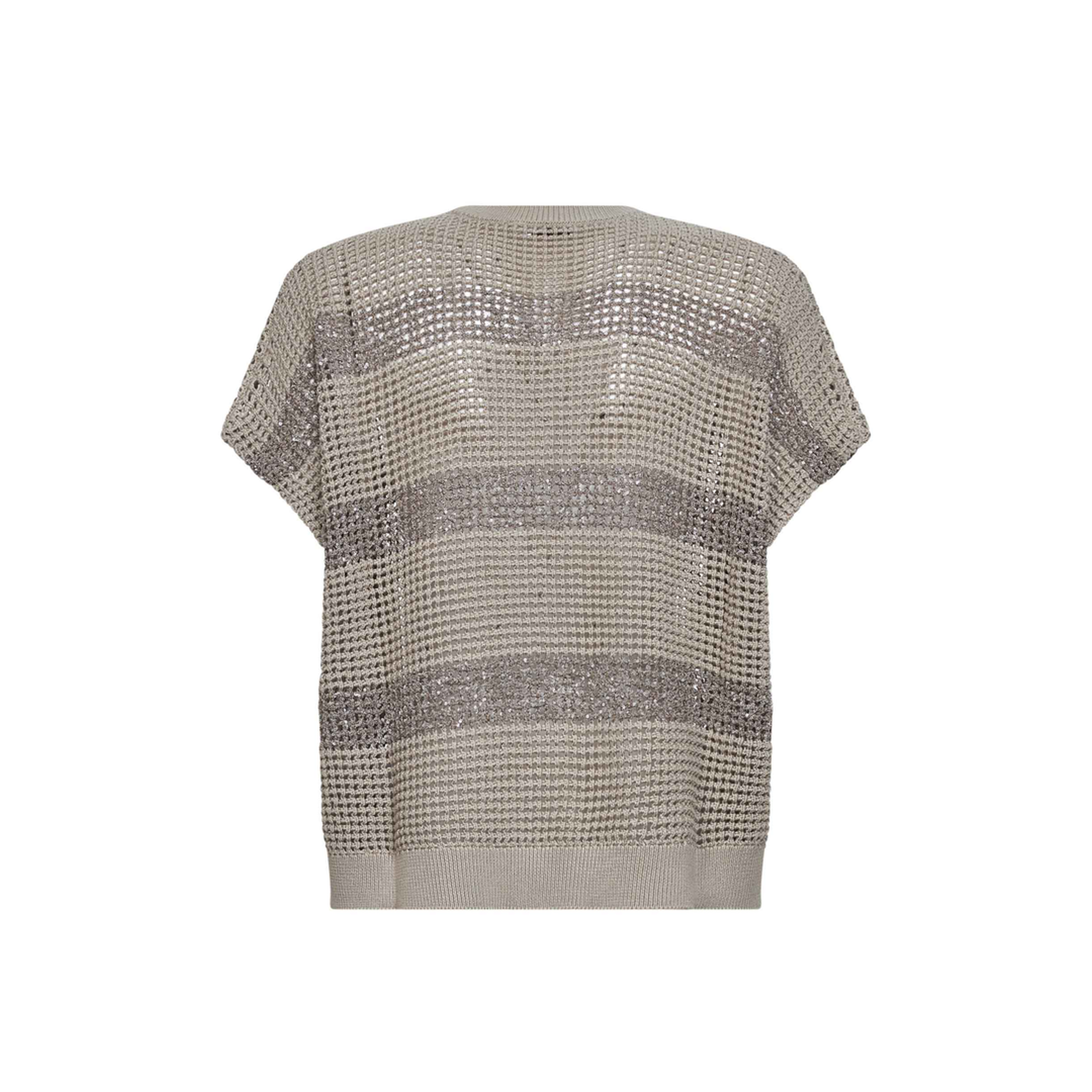 Striped Cotton Knitted Sweater - Beige - Image 2