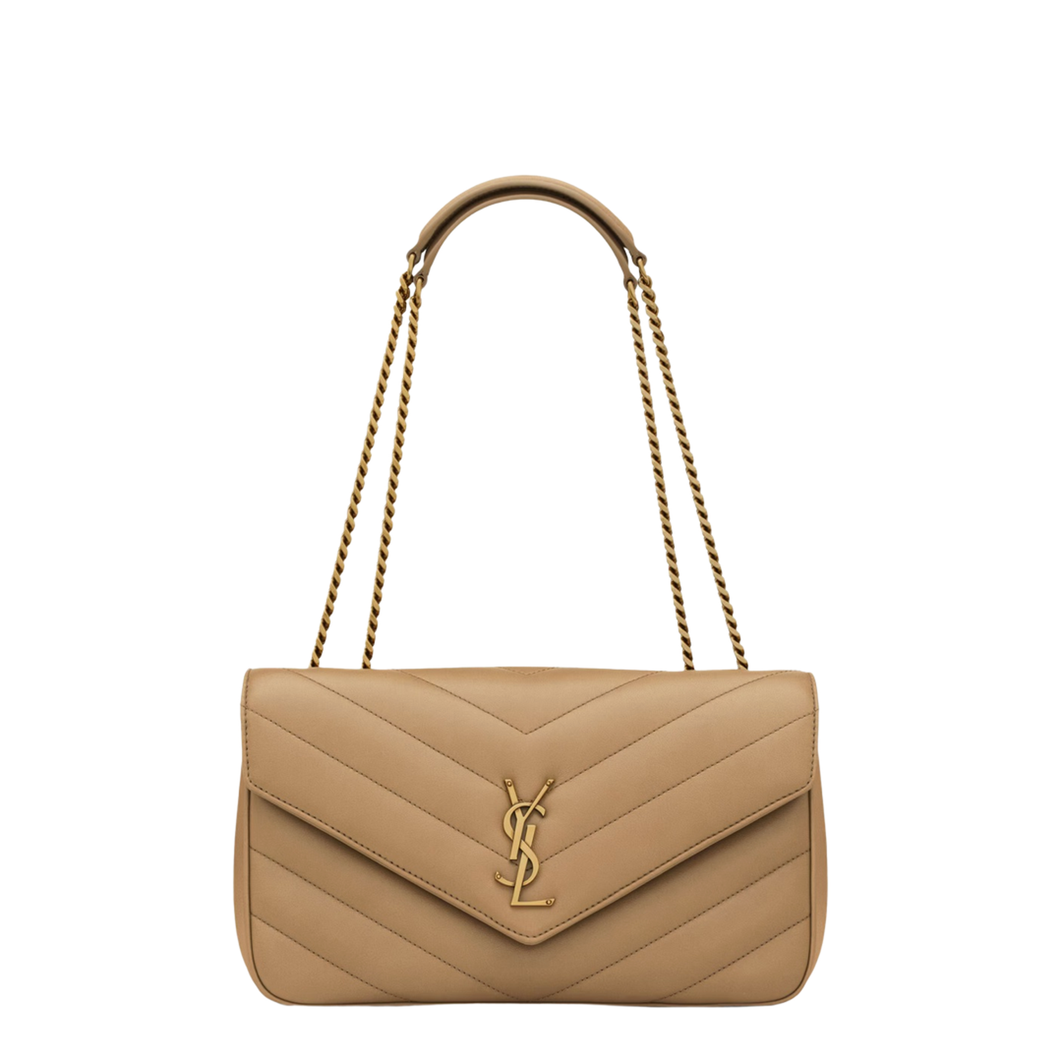 LOULOU Medium Lambskin Shoulder Bag - Natural Tan - Image 1