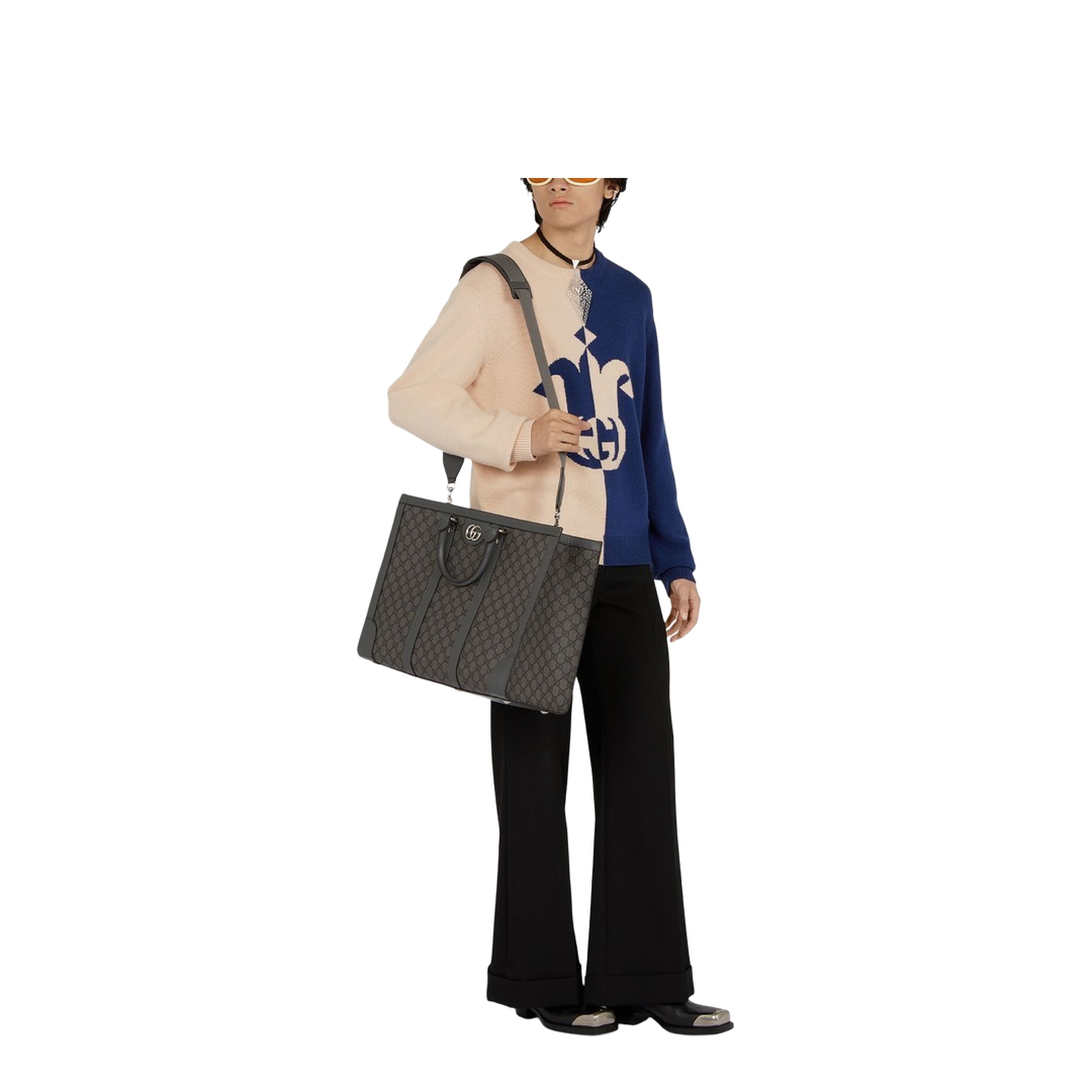 Ophidia Large Canvas Shopper Bags - Gray - Image 3