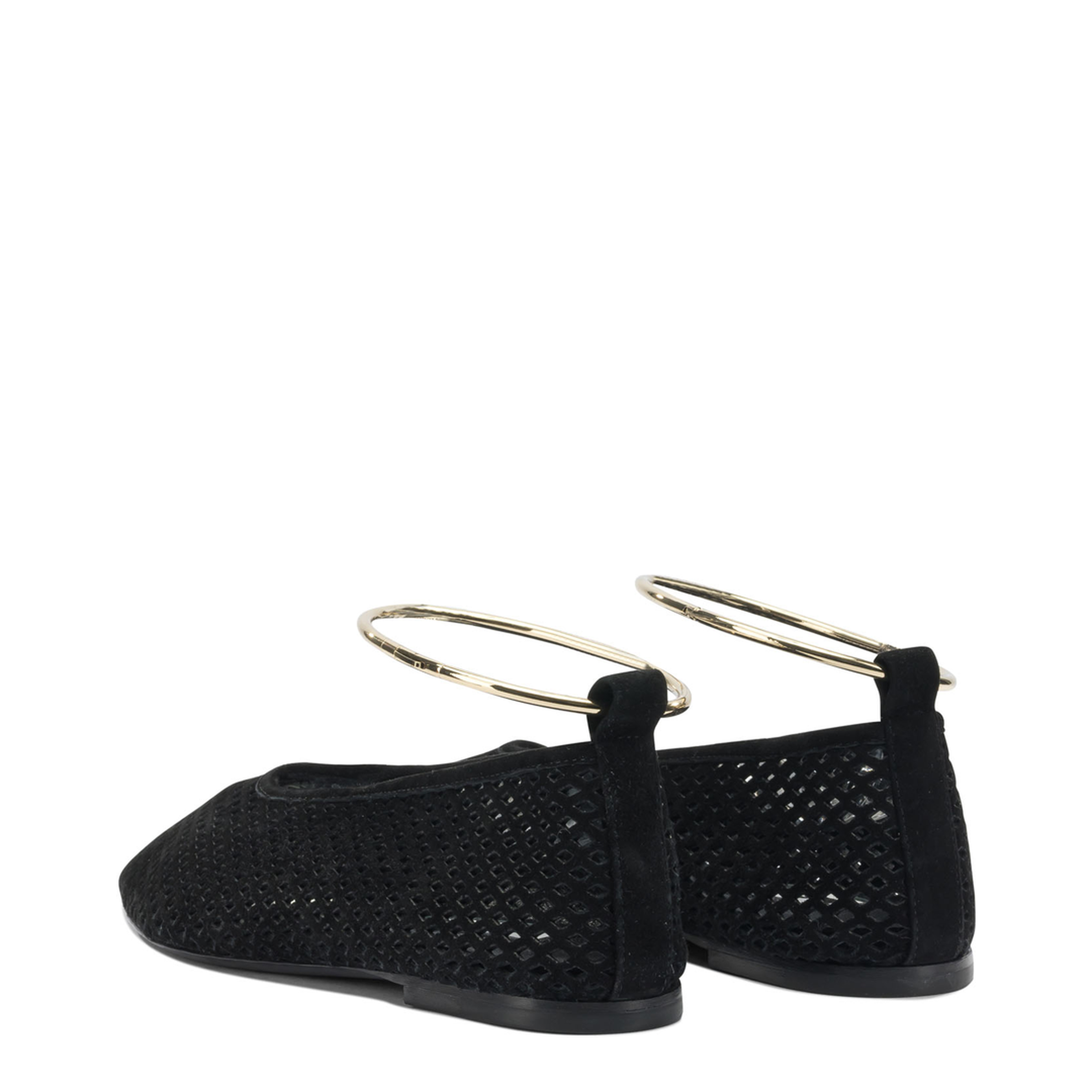 Suede Perforated Ballet Flats - Image 4
