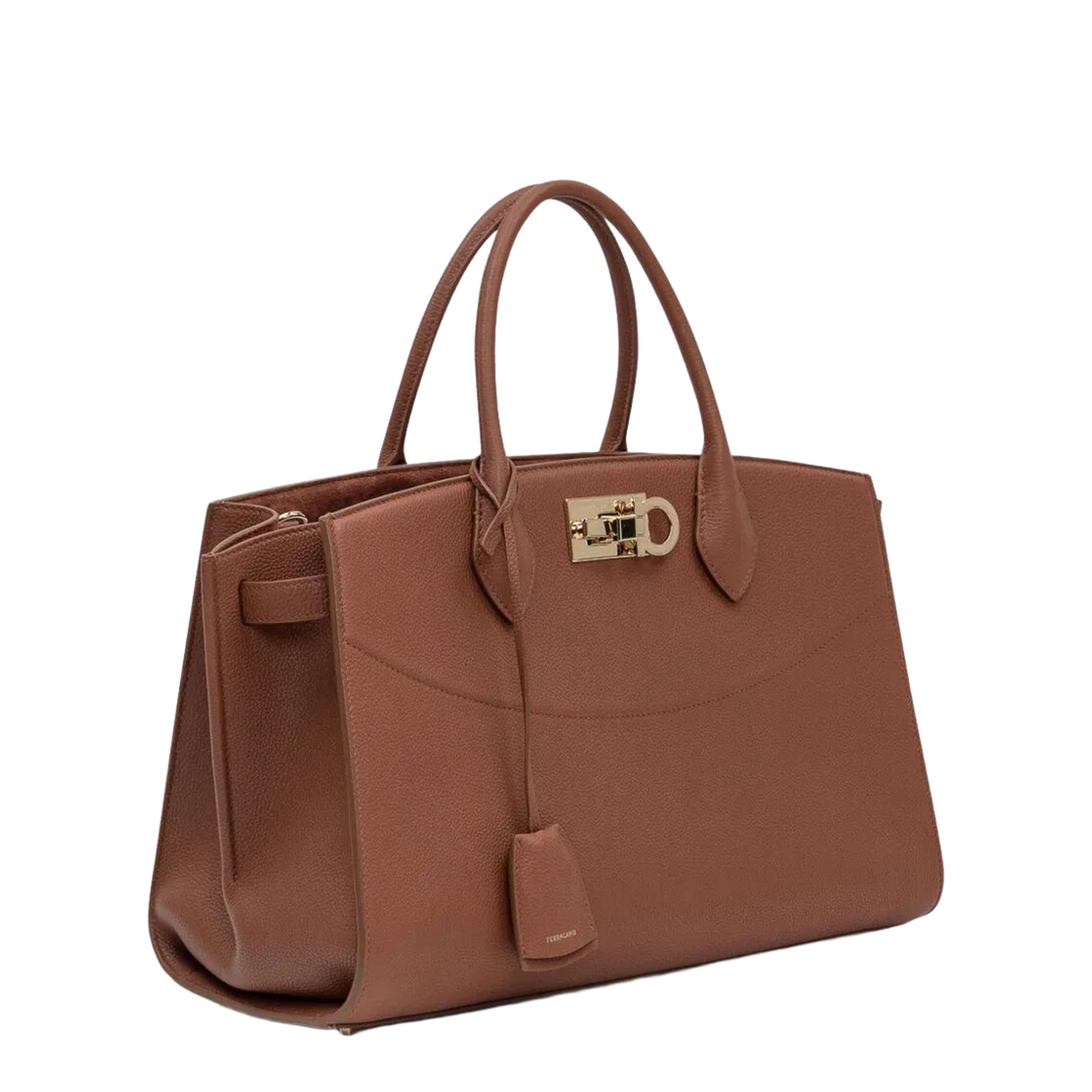 Studio Soft Large Calf Leather Handbag - New Cognac - Image 4