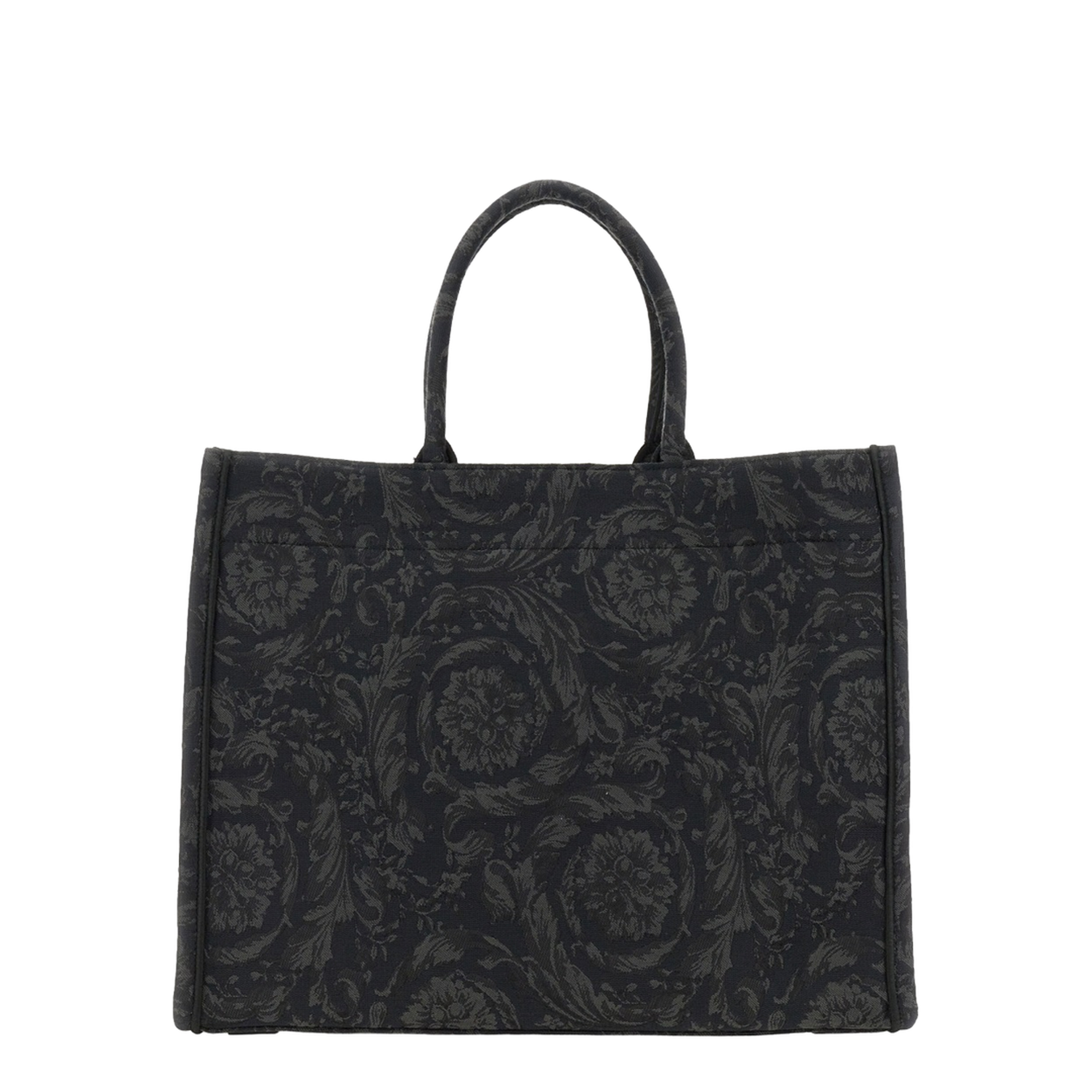 Barocco Large Nylon-Cotton Shopping Bag - Black - Image 4