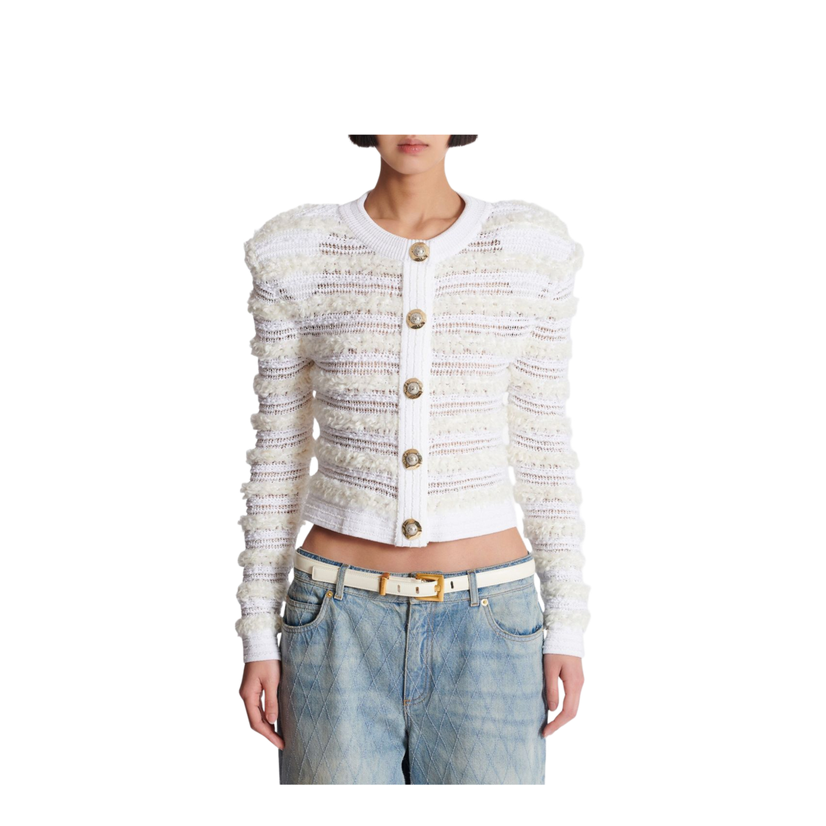 Structured Shoulder Long Sleeve Top - Image 4