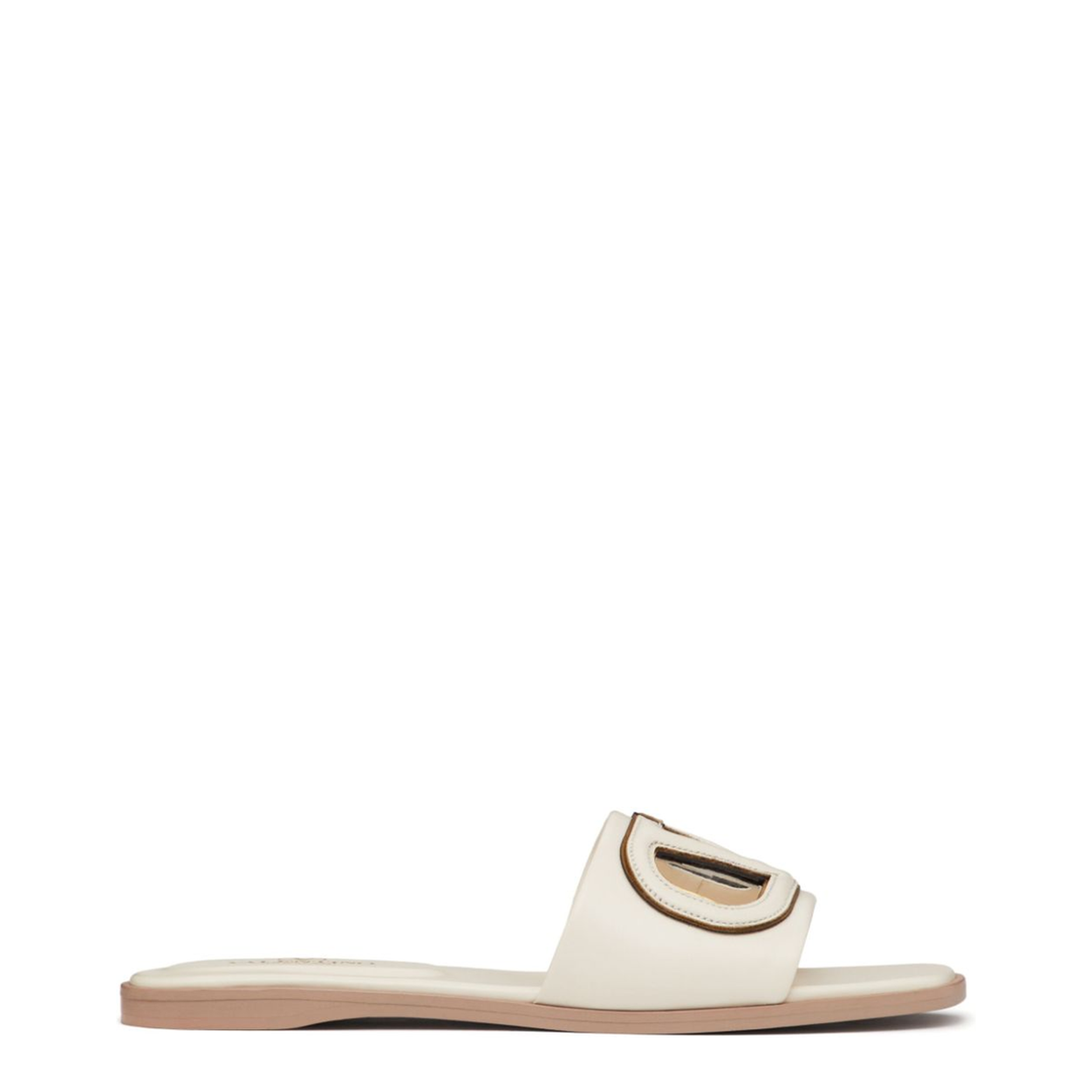 VLogo Cut-Out Leather Sandals - Image 1