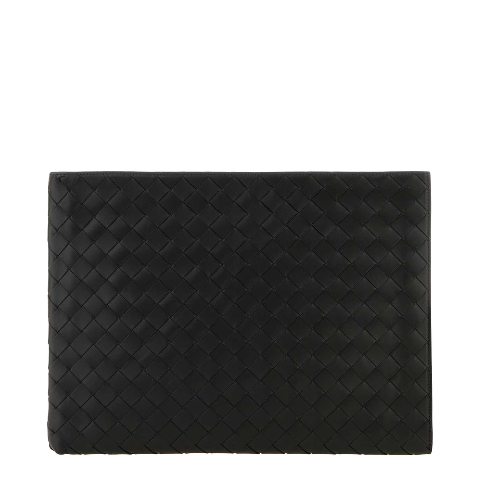 Intrecciato Flat Leather Pouch - Black - Image 2