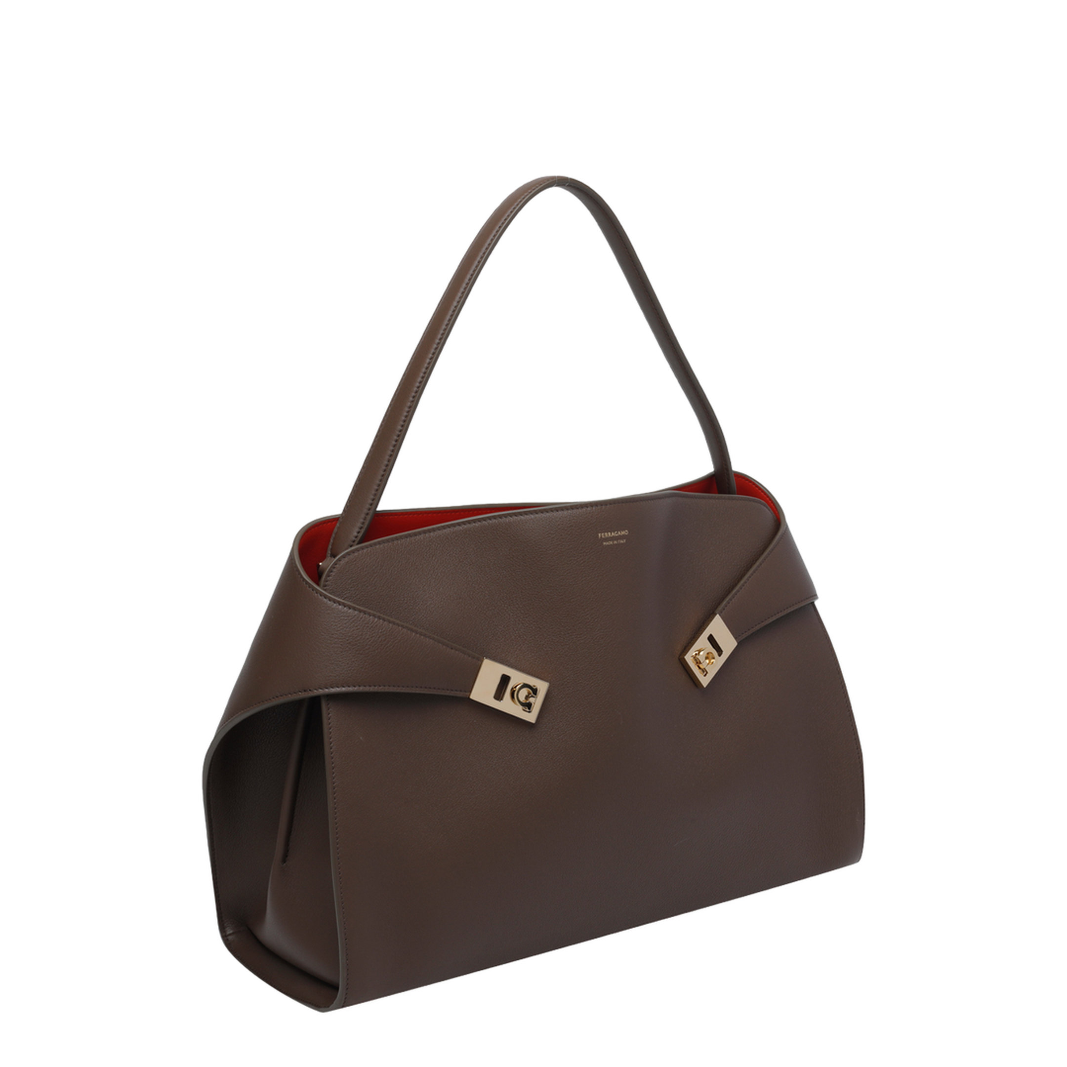 Hug Soft Bicolor Medium Shoulder Bag - Clay/Flame Red - Image 2