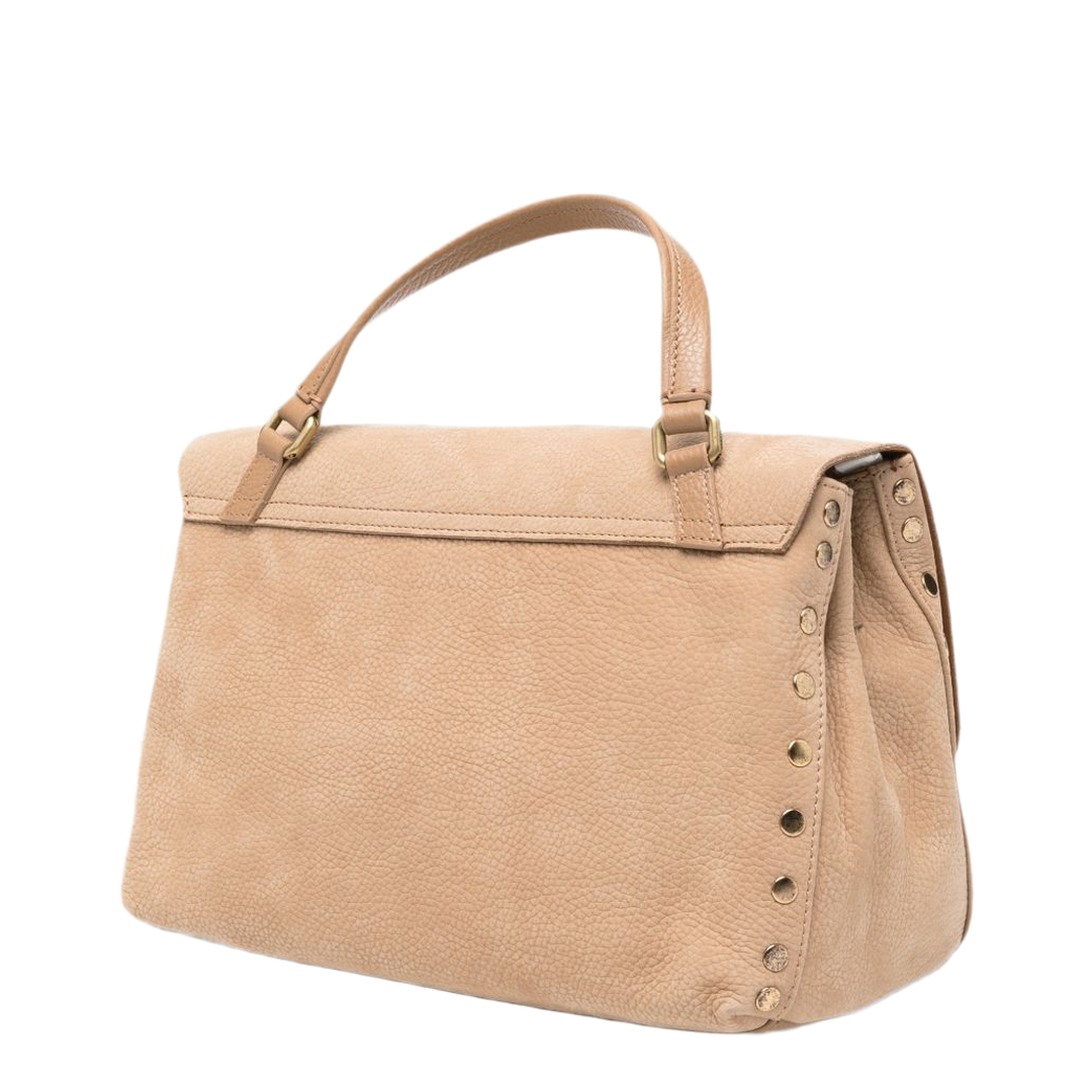 One Size Glossy Goat Satchel - Pebbled Beige - Image 2