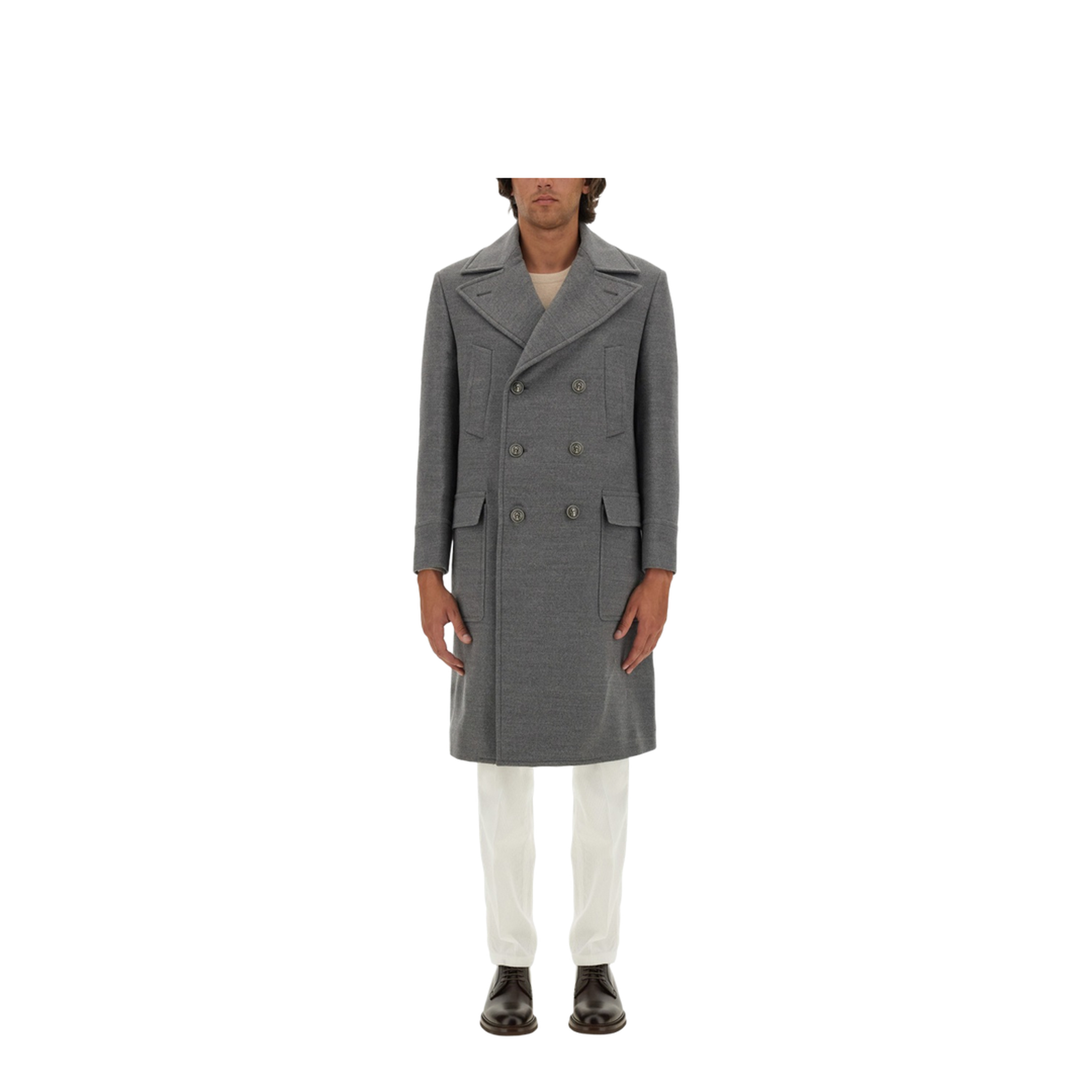 Double-Breasted Coat Grey - Image 1