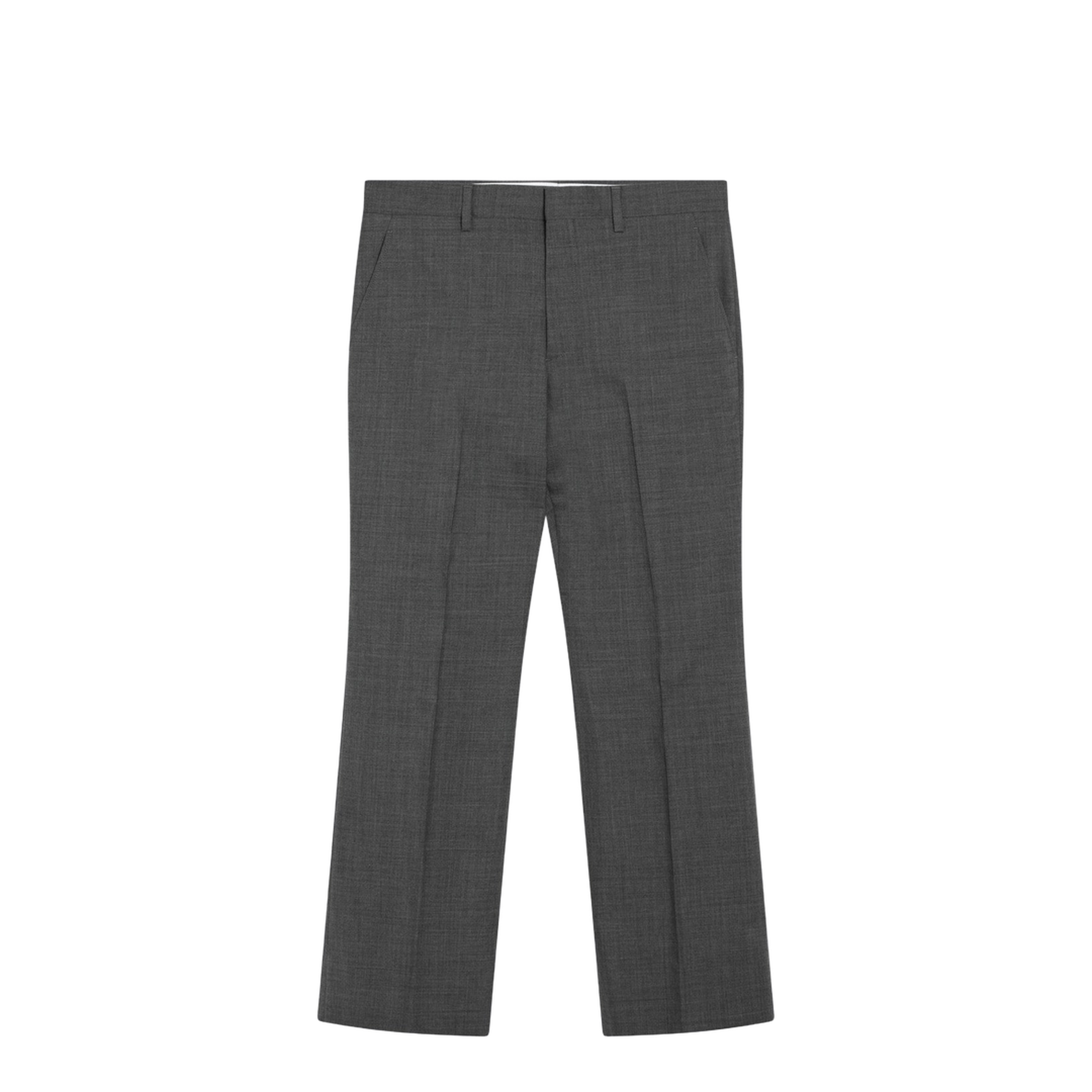 Grey Flared Wool Trousers - Image 1