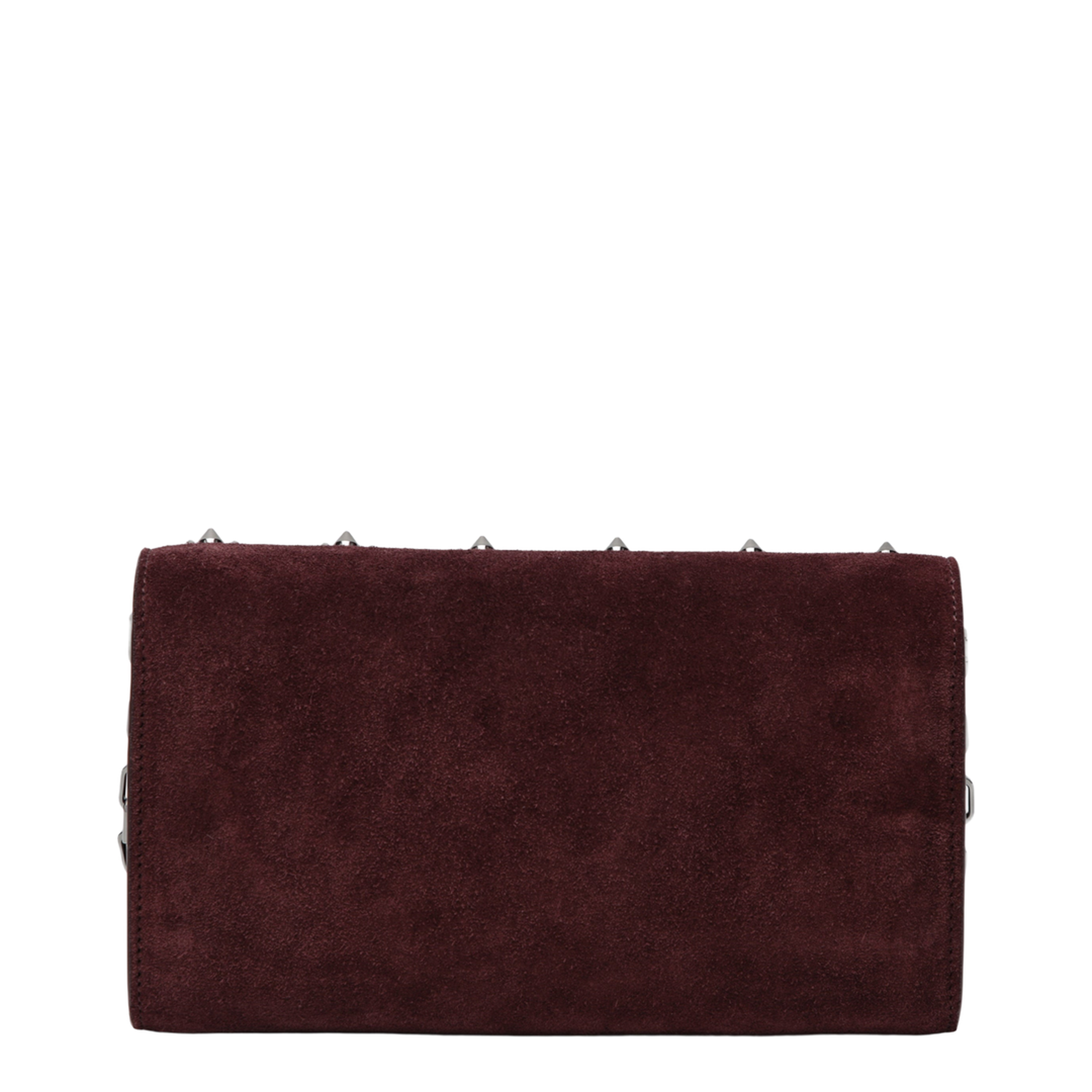 Paloma Studded Suede Wallet On Chain Burgundy - Image 2