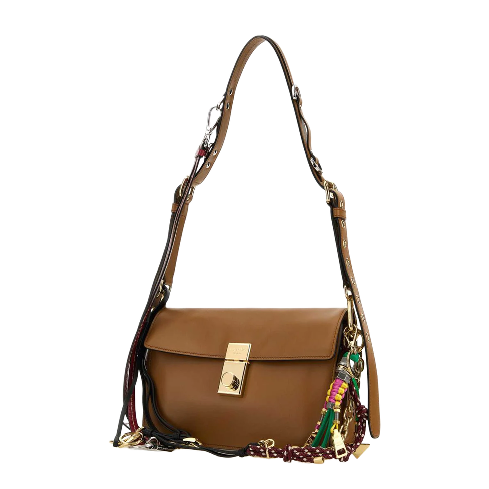 Caramel Leather Small Shoulder Bag - Image 2