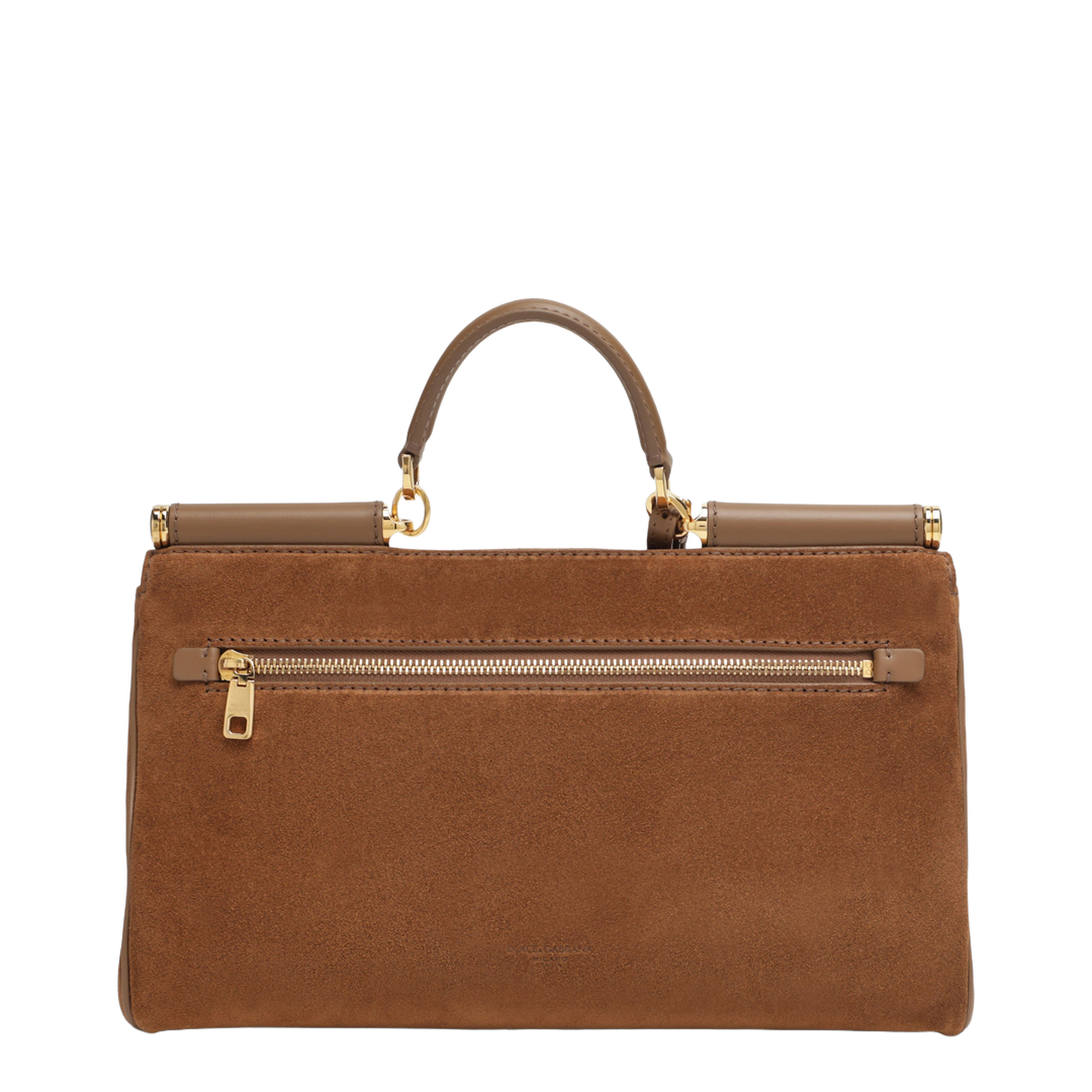 Medium Sicily Bag in Camel Suede Leather - Image 2