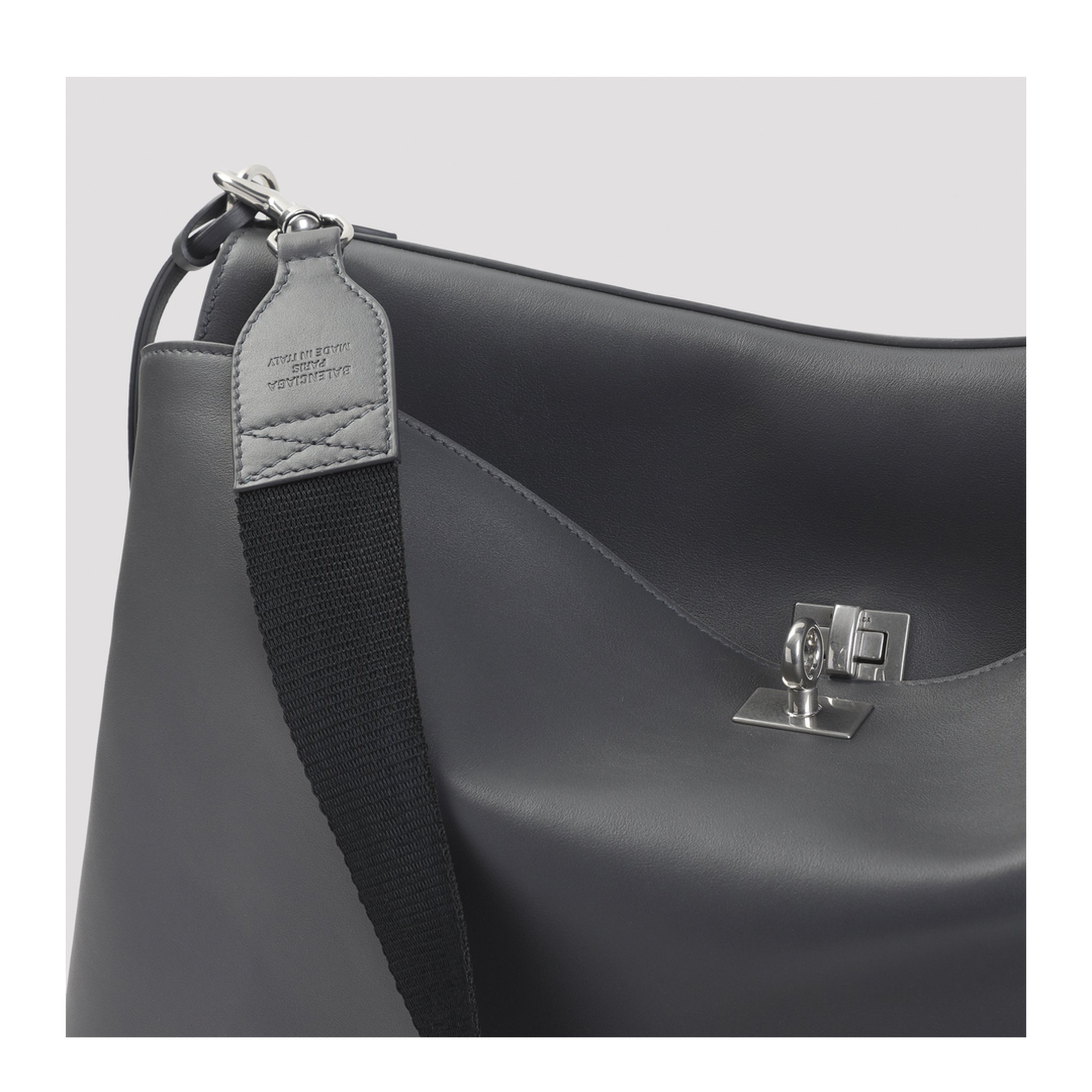 Rodeo Messenger Medium Calfskin Shoulder Bag - Grey - Image 3