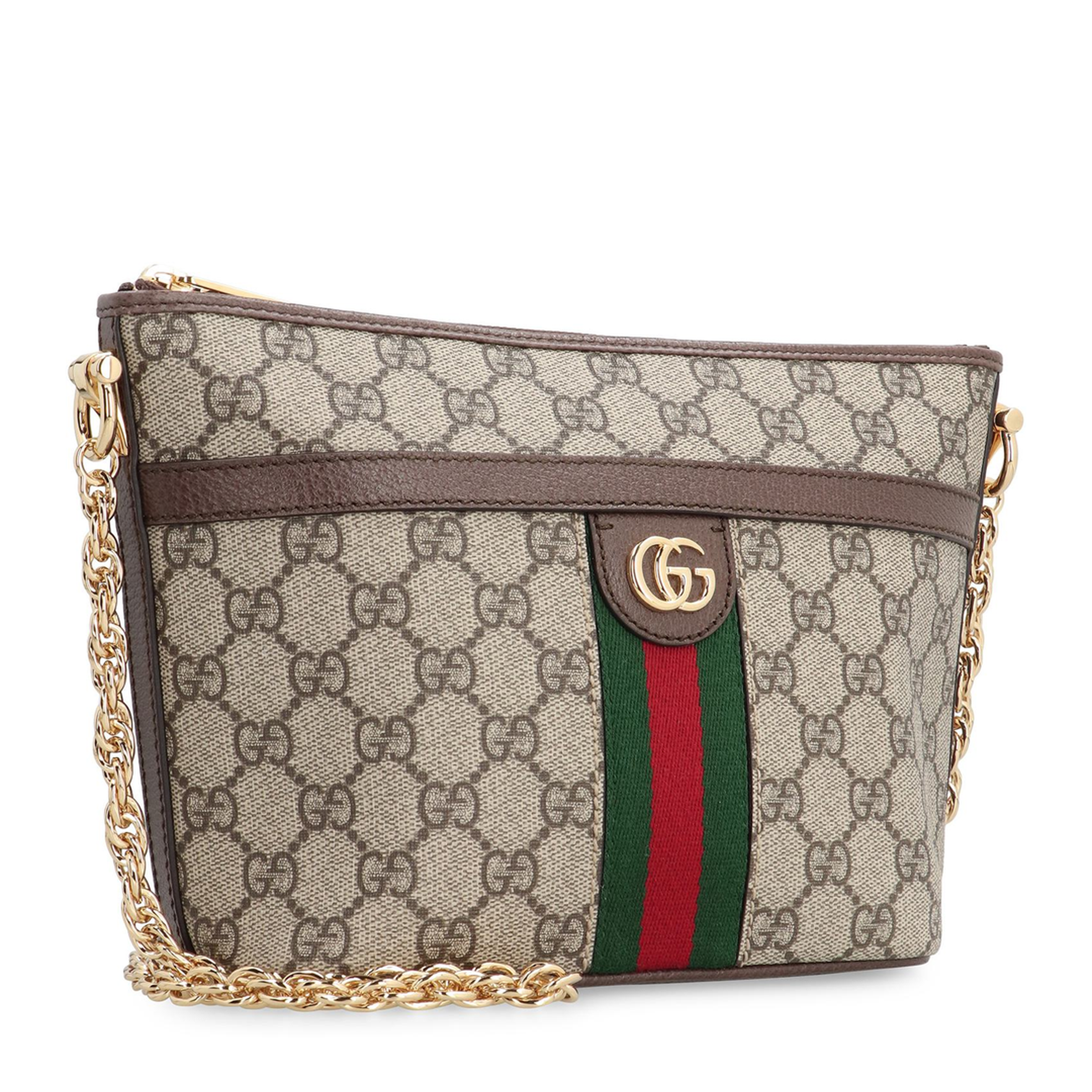 Ophidia Medium GG Supreme Canvas Shoulder Bag - Beige and Ebony - Image 3