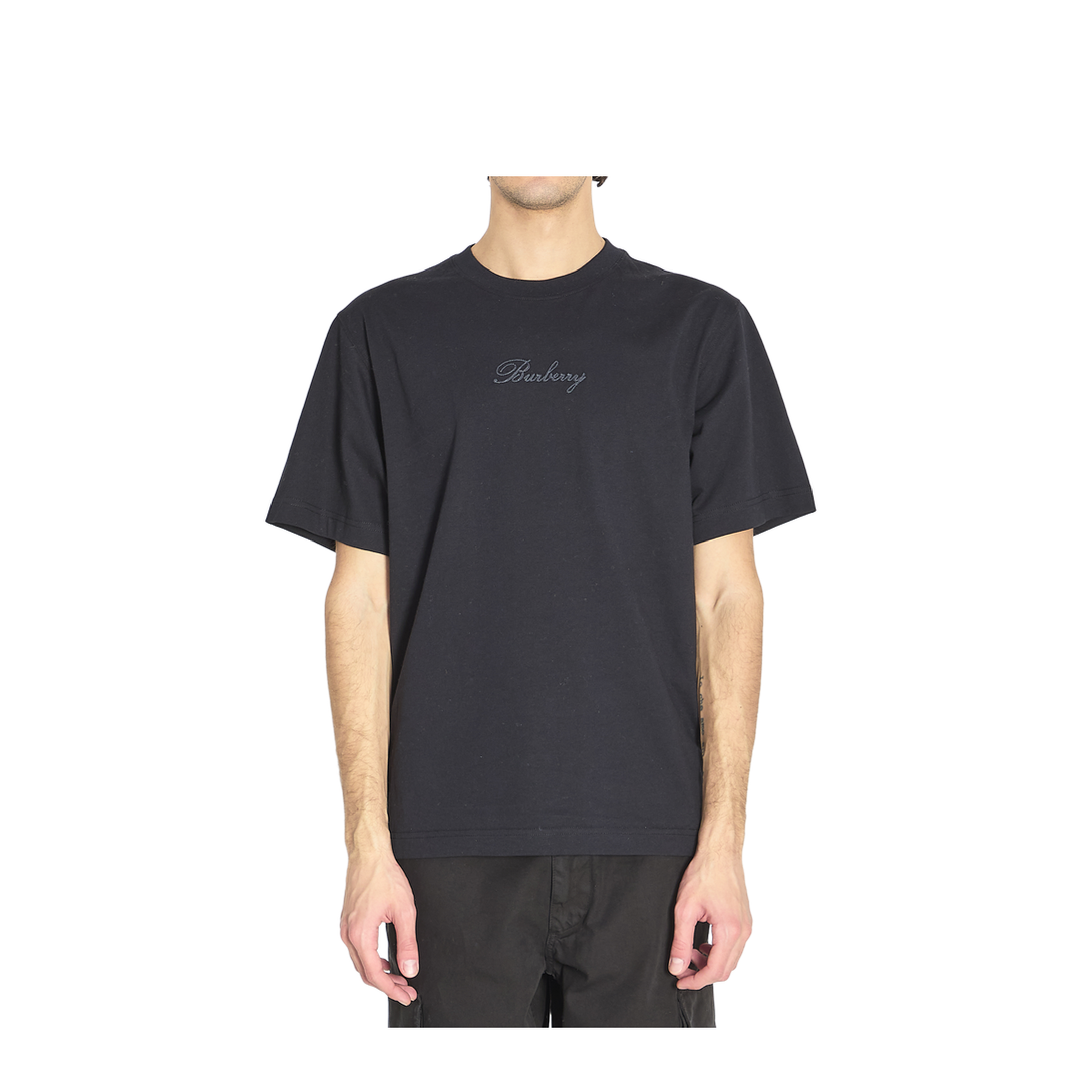 Black Cotton T-Shirt - Image 1