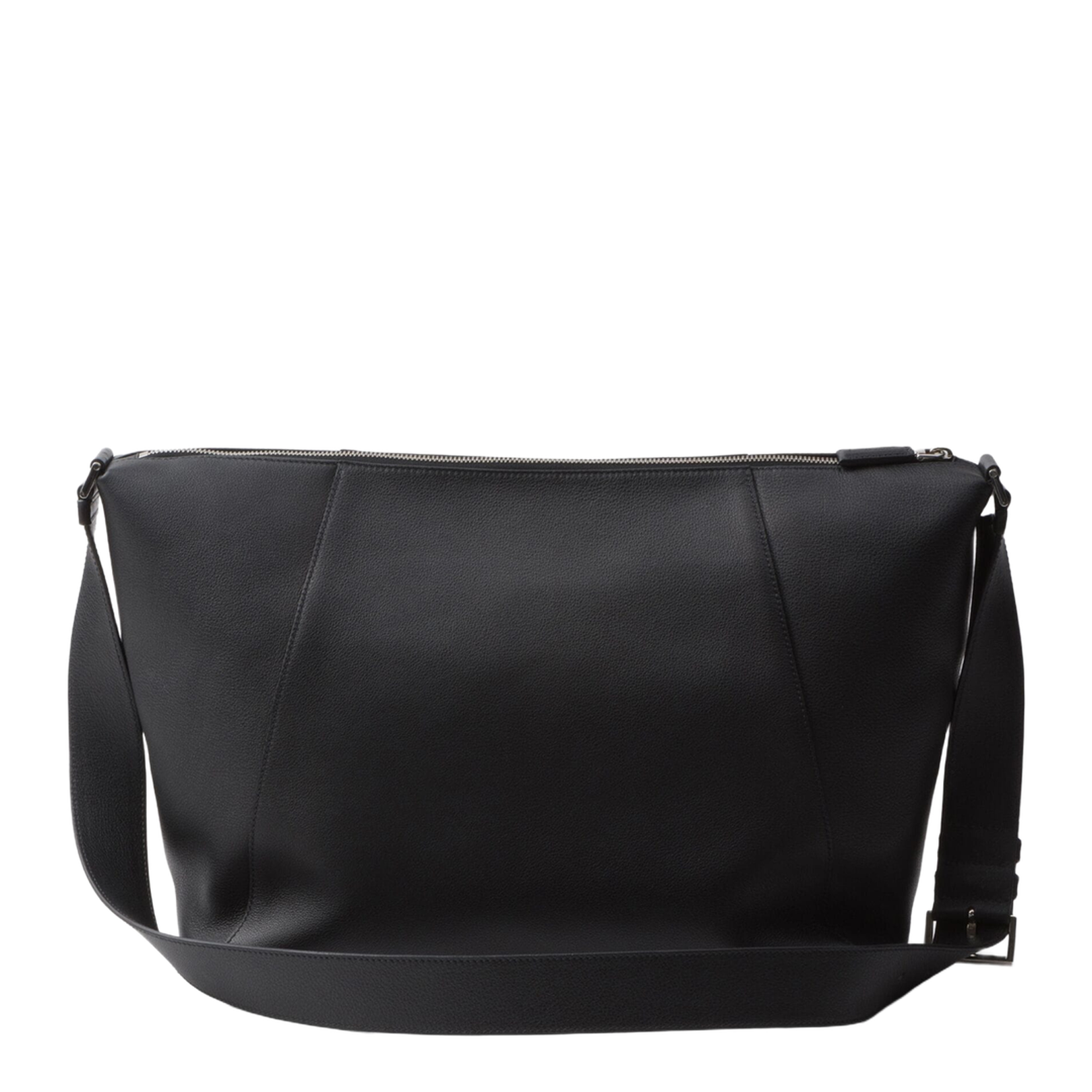 Large Leather Shoulder Bag - Black - Image 2