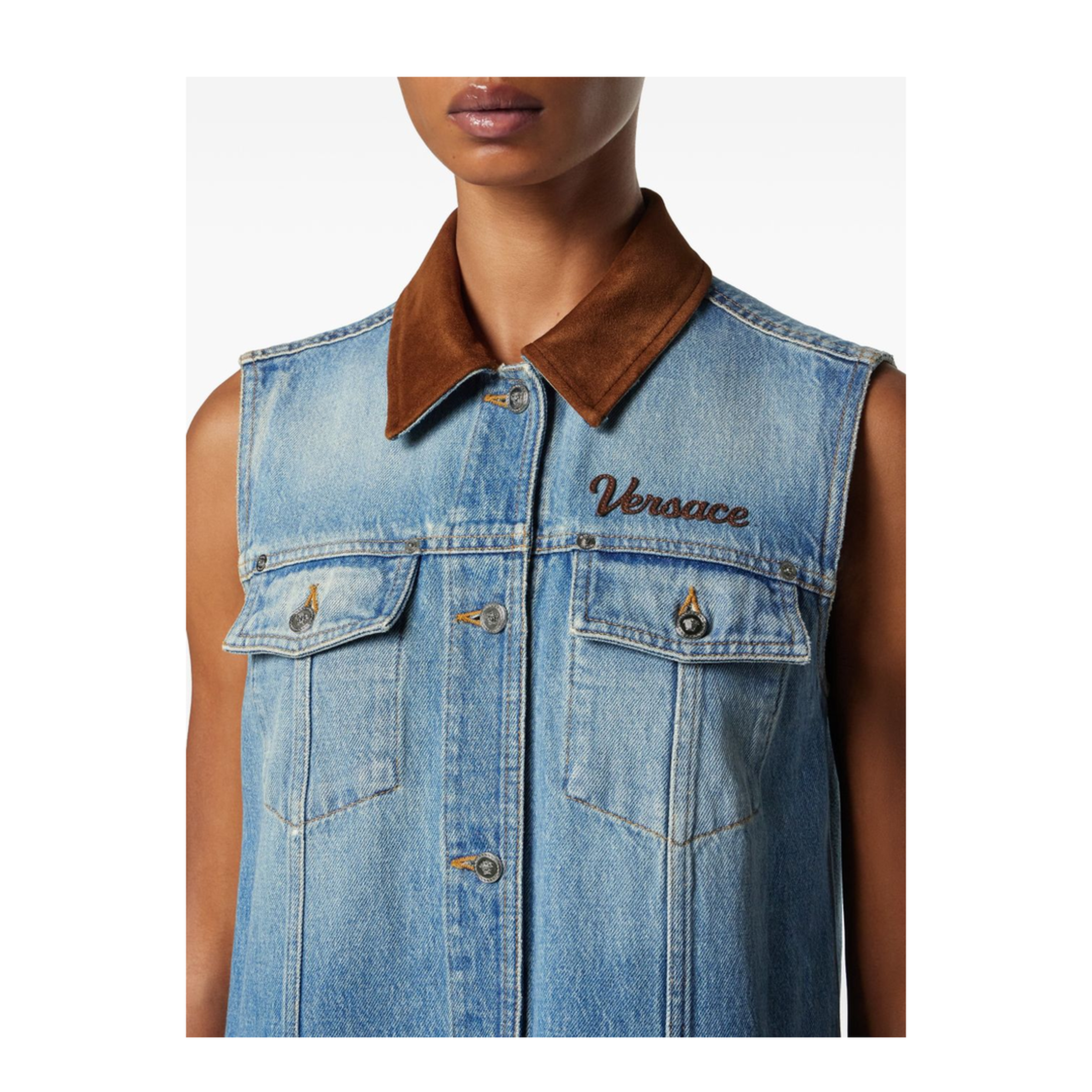 Women's Denim Stone Wash Dress - Image 3