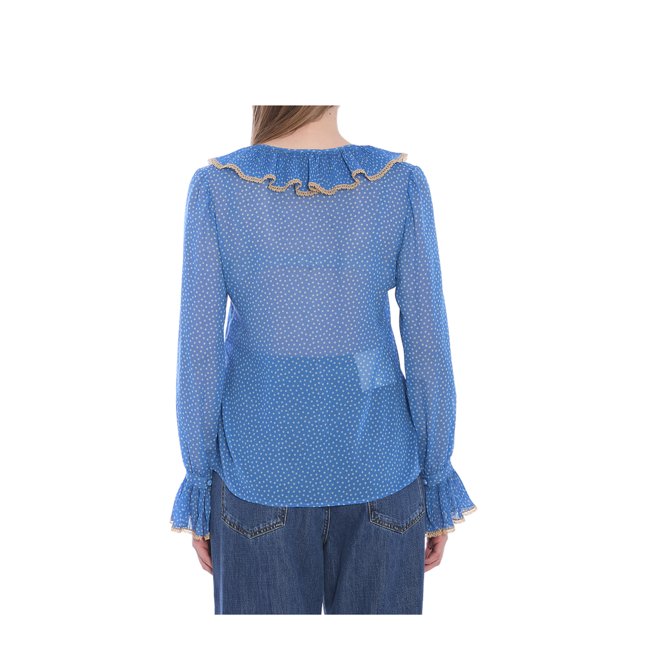 Silk Bow Tie Blouse Shirt - Image 4