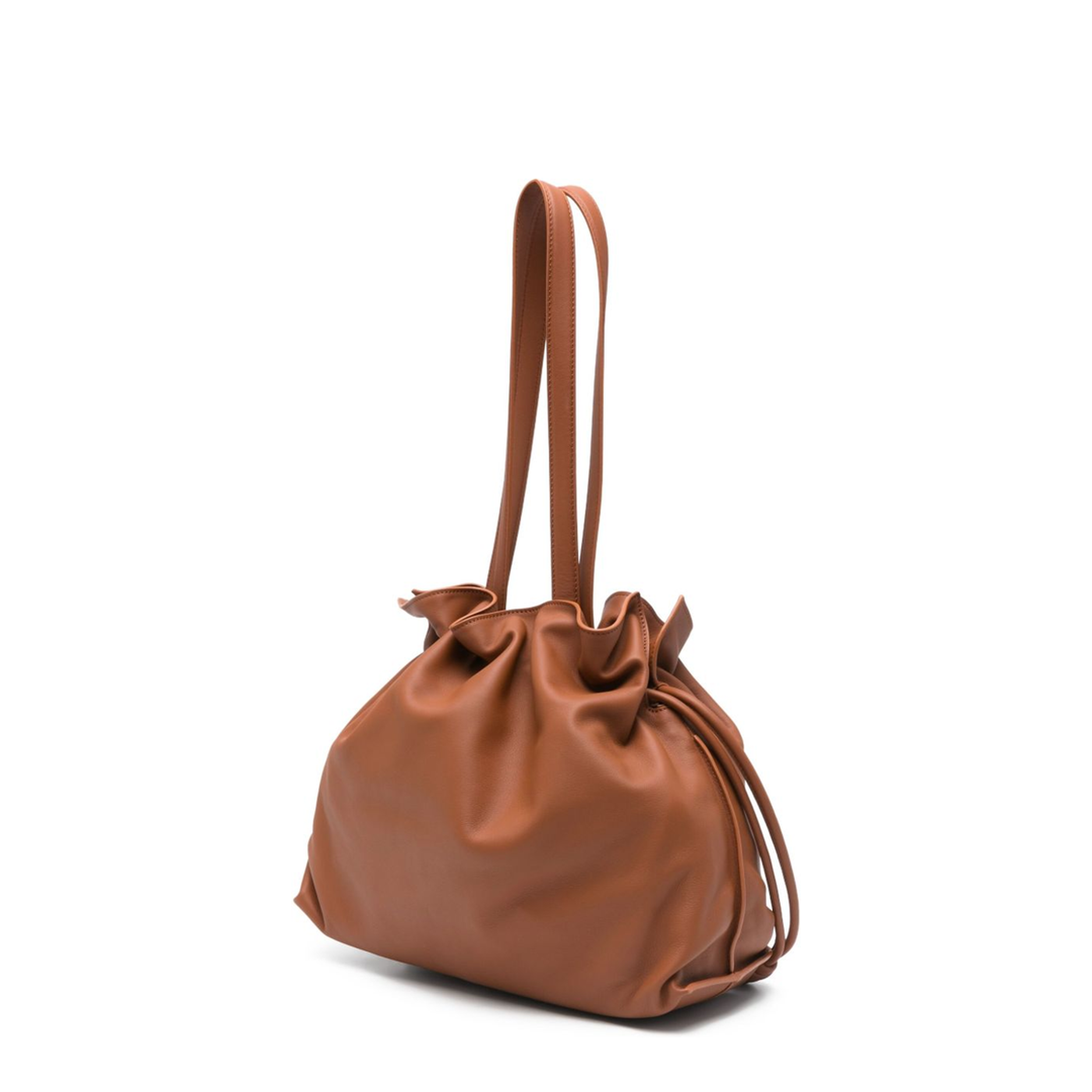 Flamenco Large Leather Clutch Bag - Squirrel - Image 5