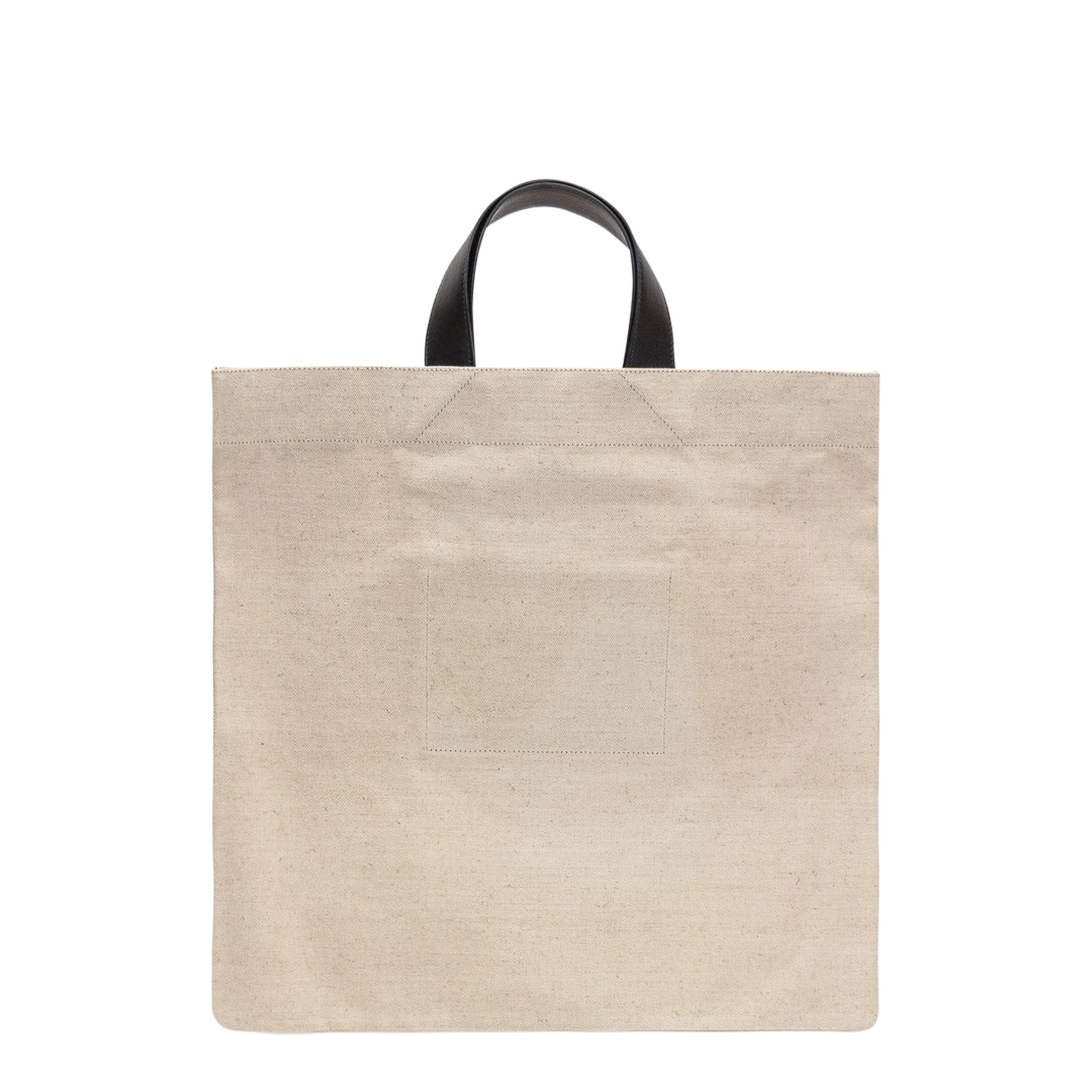 Cotton Tote - Cream White/Black - Image 3