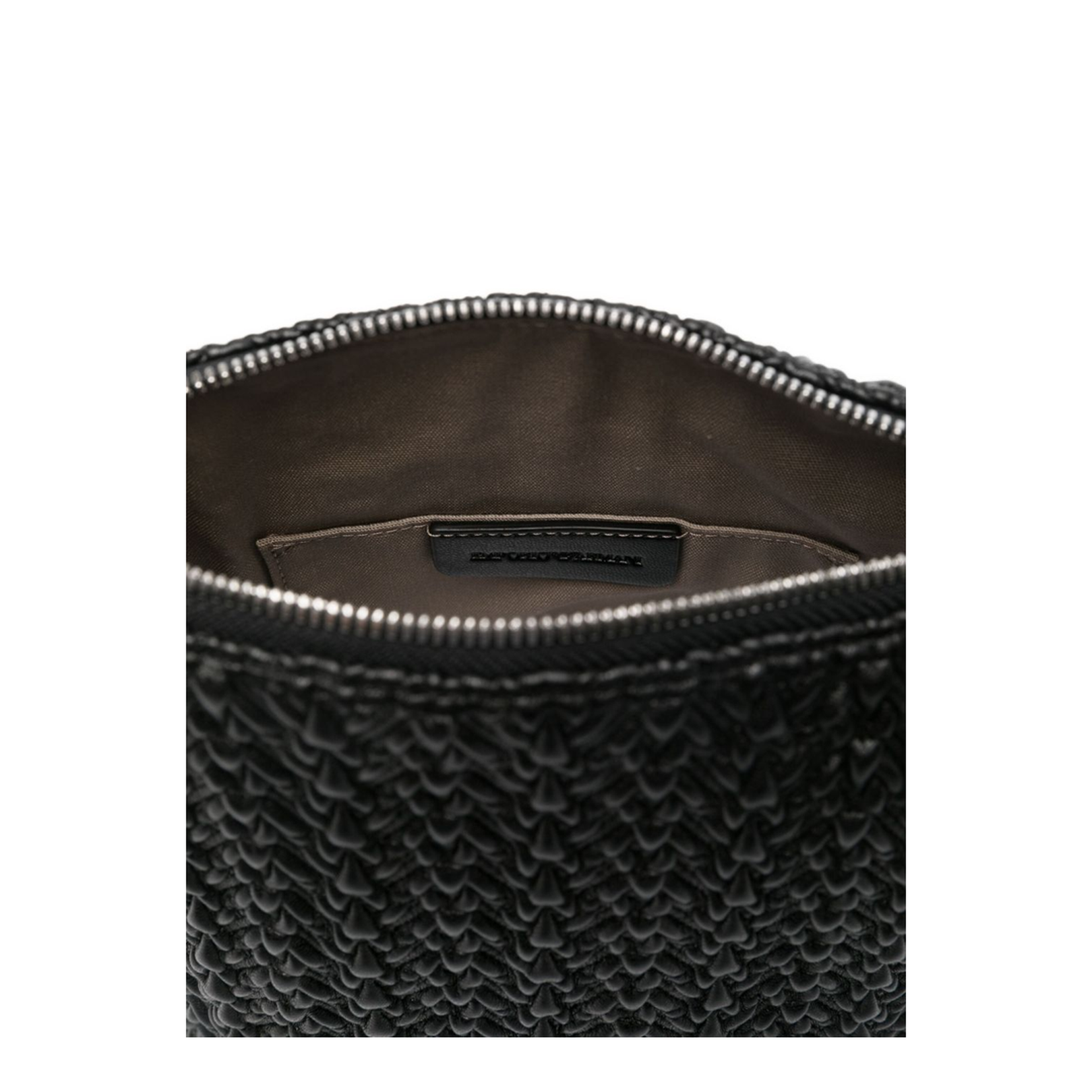 Small Embossed Leather Hobo Bag Black - Image 3