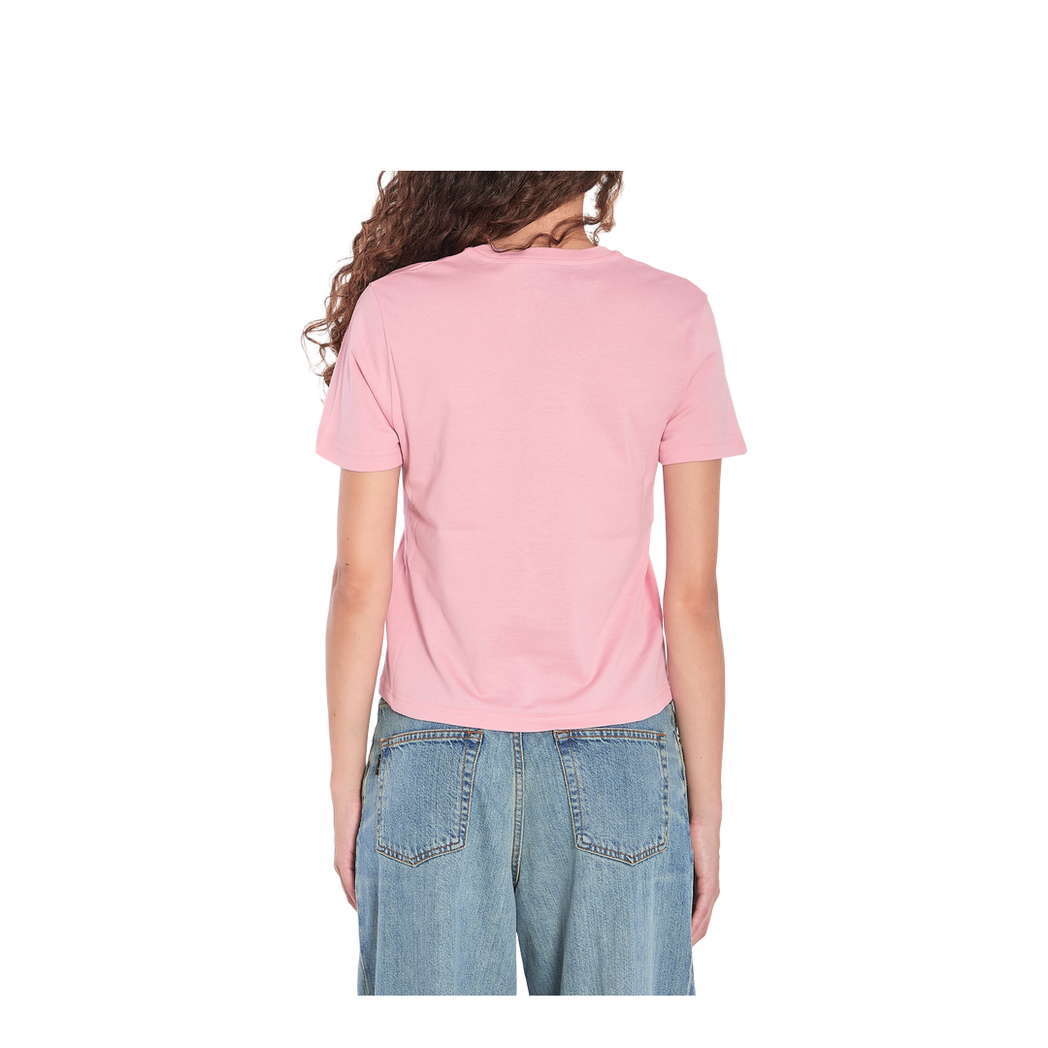 Cotton Jersey T-Shirt with Print in Pink - Image 4