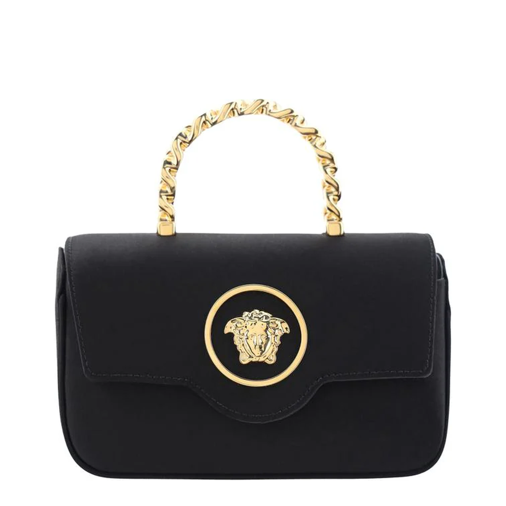 La Medusa Mini Bag In Black Satin - Image 1