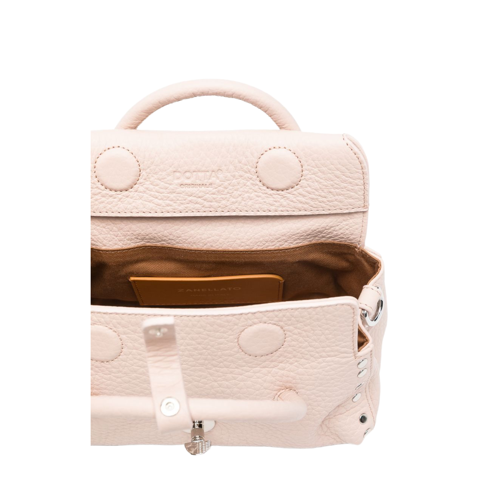 Zanellato Dotta Centauro Baby Bag in Hammered Leather - Pink Callas - Image 3