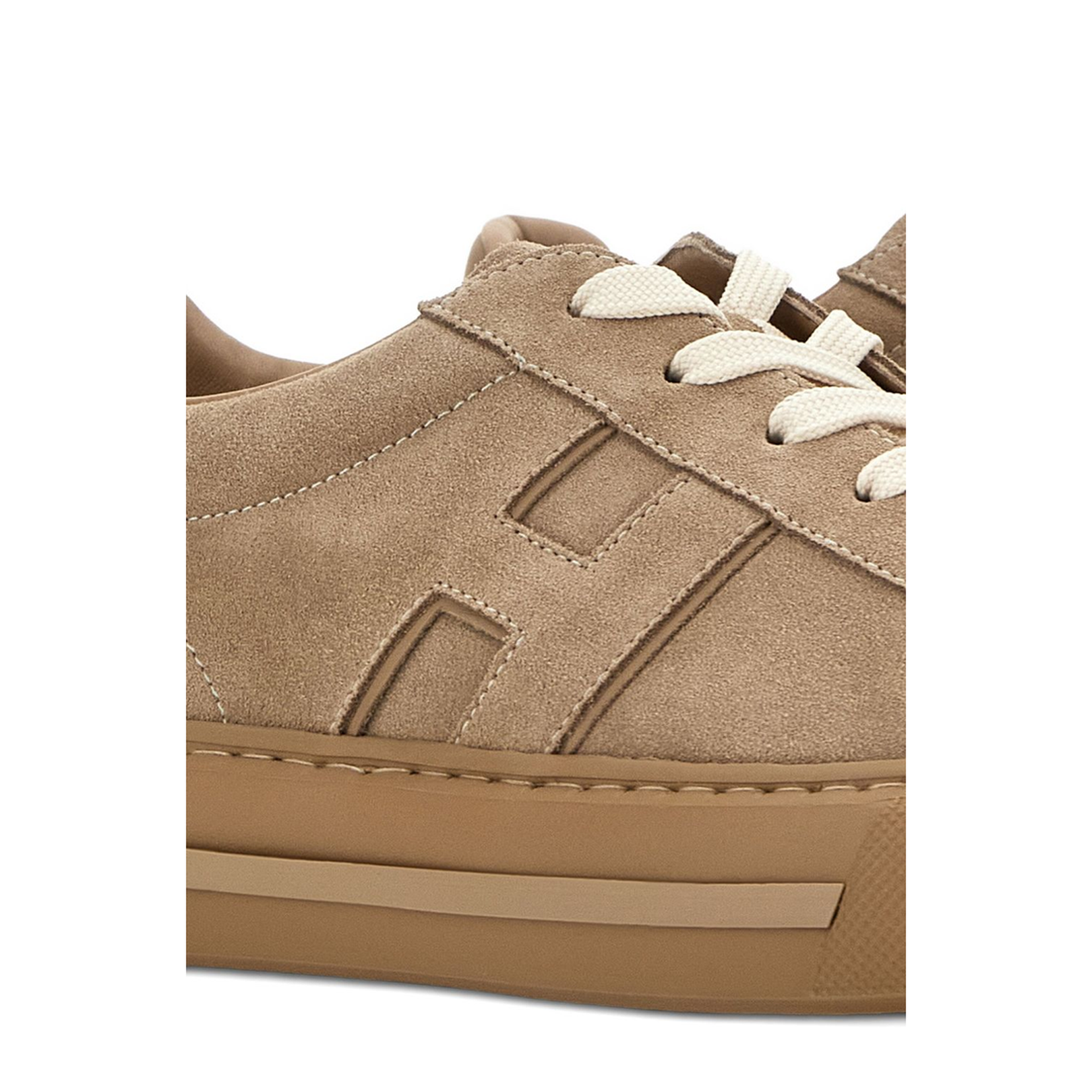 Beige Front Lace-Up Fastening Sneakers - Image 5