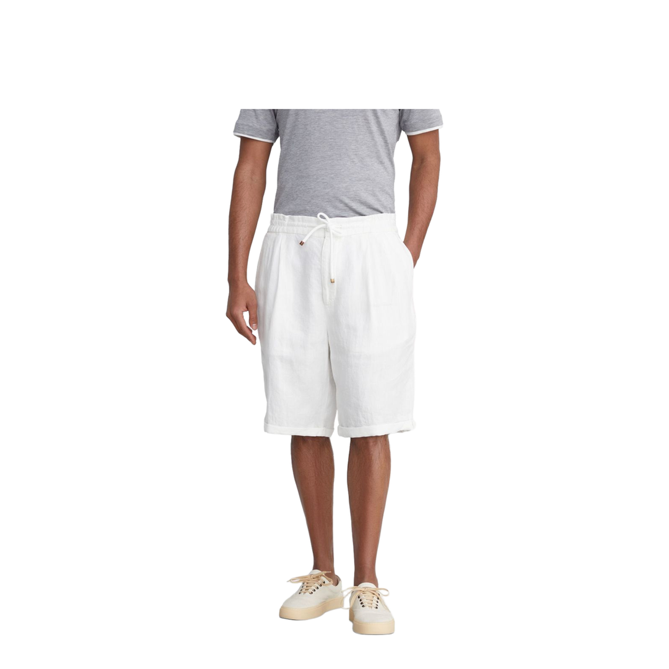 Garment Dyed Linen Gabardine Bermuda Shorts - Image 3
