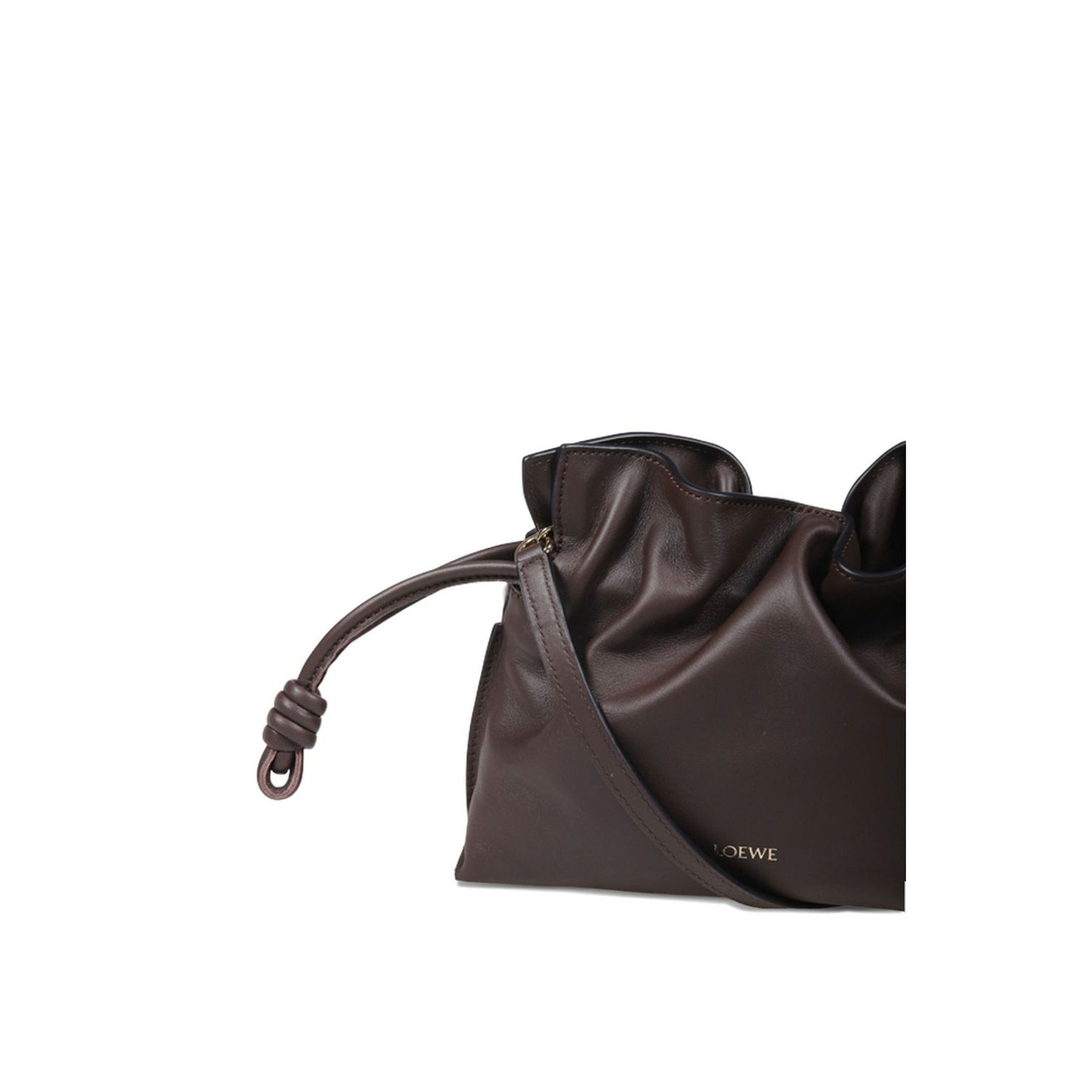 Flamenco Mini Calf Leather Clutch - Brown - Image 3