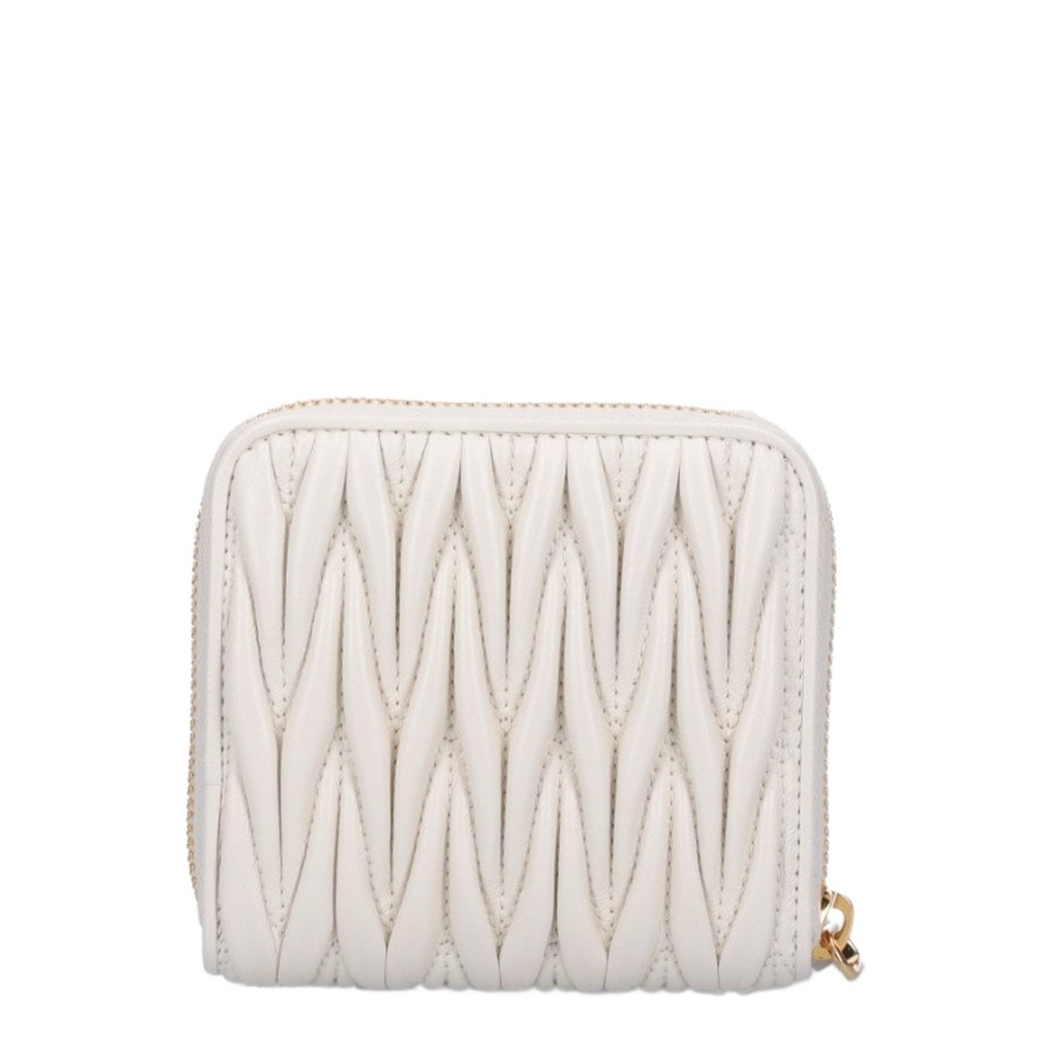 Small Matelassé Nappa Leather Wallet In White. - Image 3