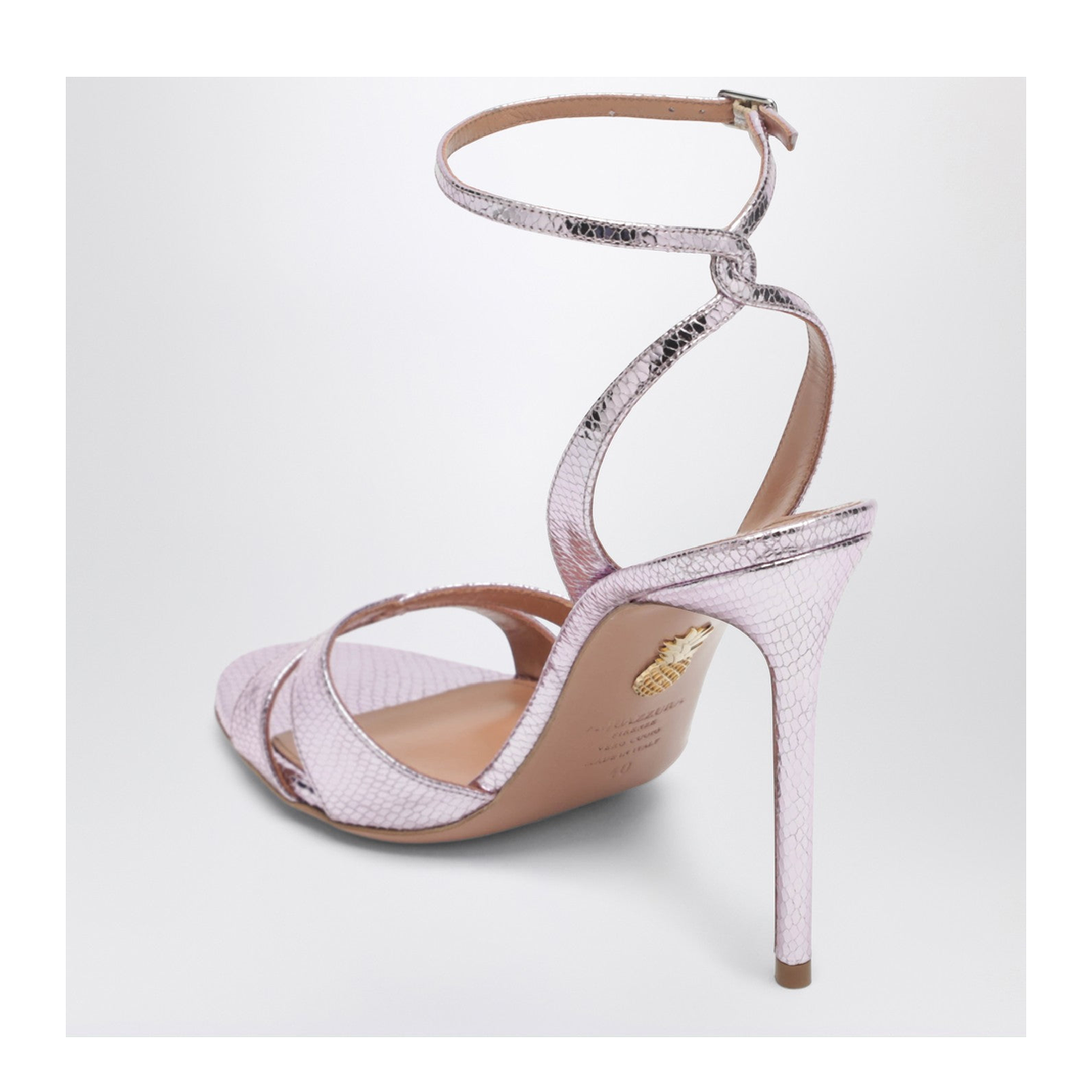 You and I Sandals in Light Blue Metallic Leather - Image 2