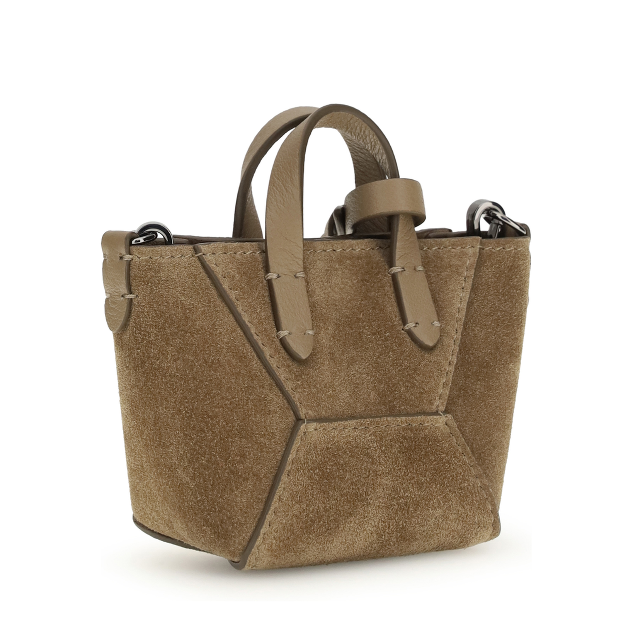 Mini Suede Shoulder Bag - Brown - Image 3
