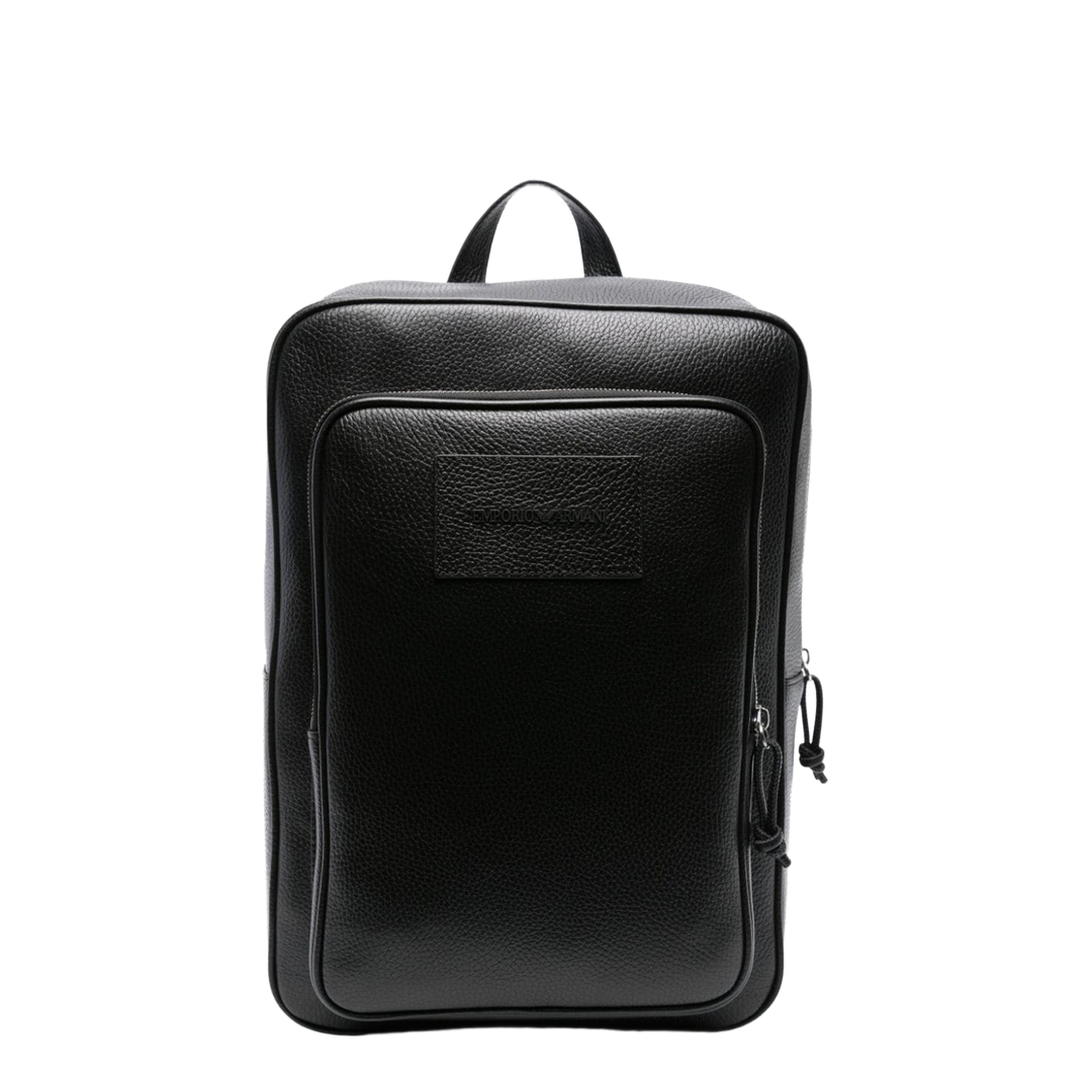 Essential Tumbled Leather Backpack - Black - Image 1