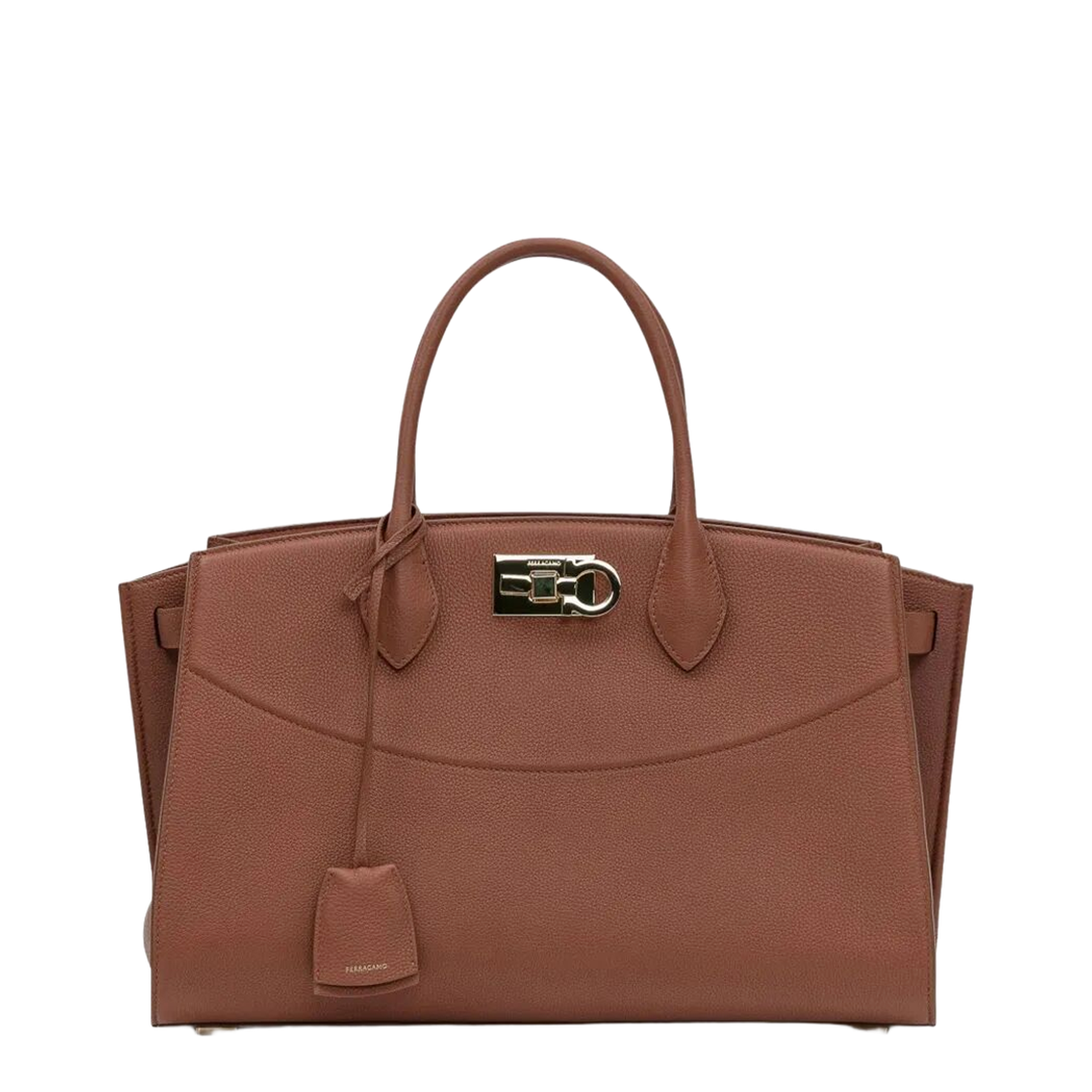 Studio Soft Large Calf Leather Handbag - New Cognac - Image 1