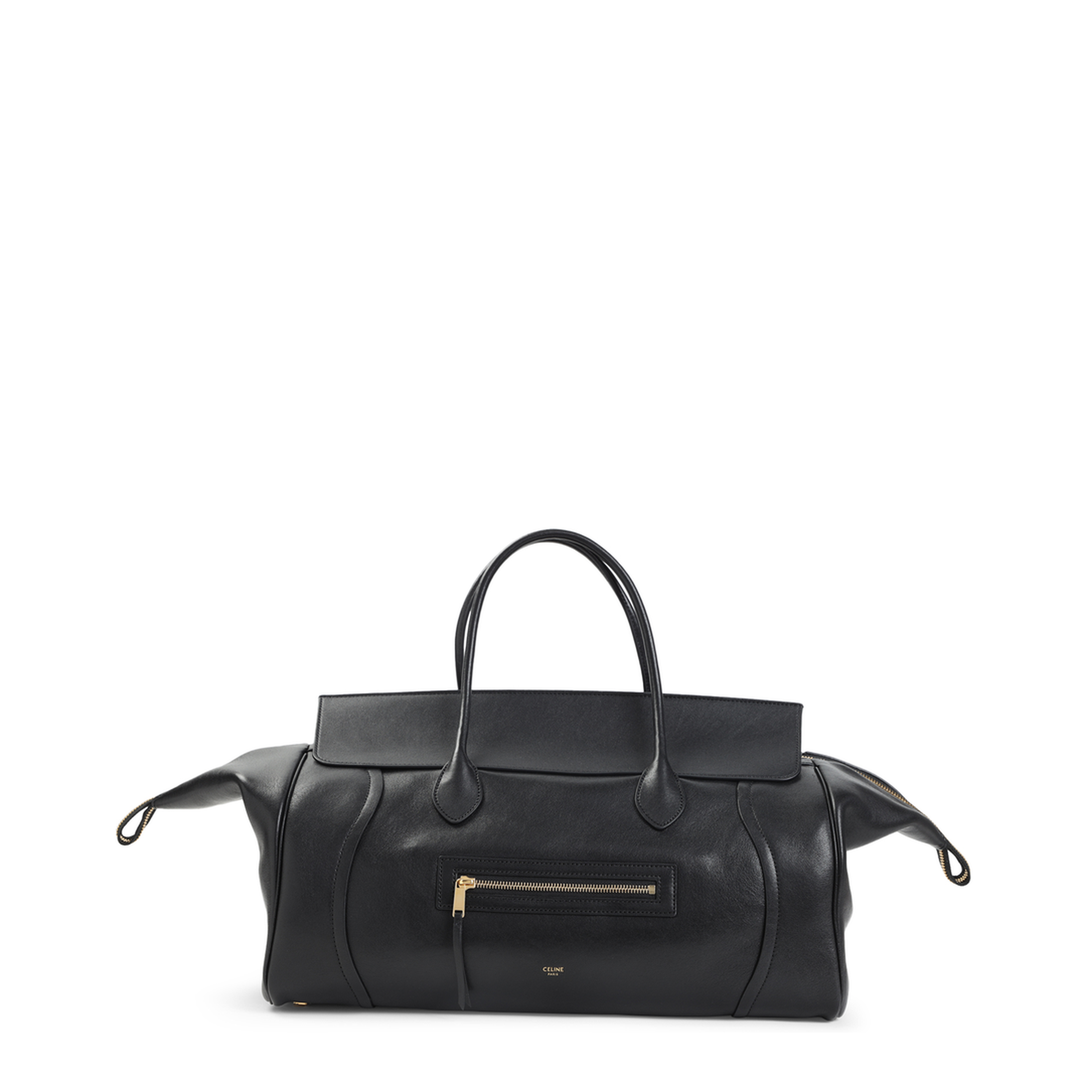 Large Luggage Calfskin Handbag - Black - Image 2