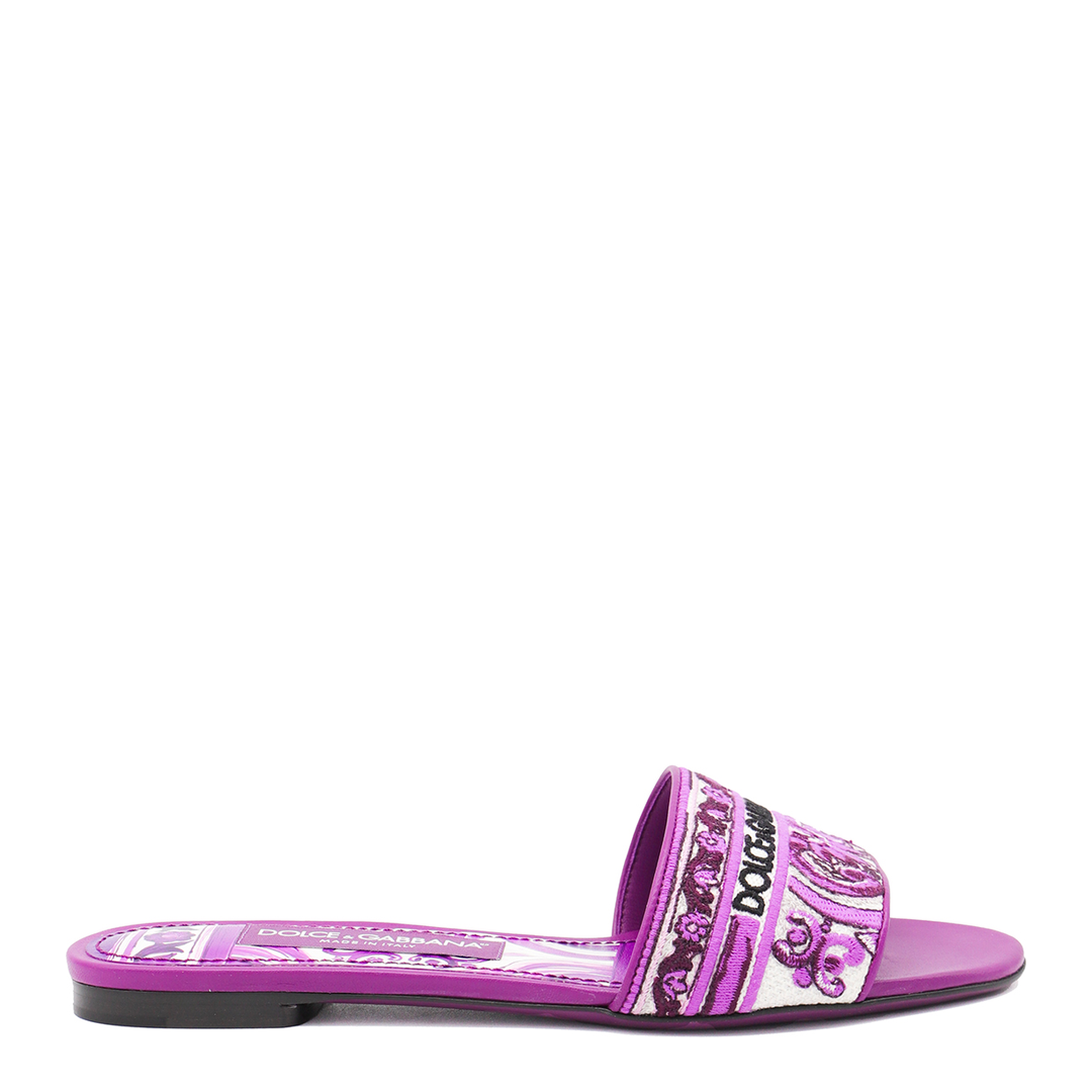 Embroidered Slides in Multicolor - Image 1