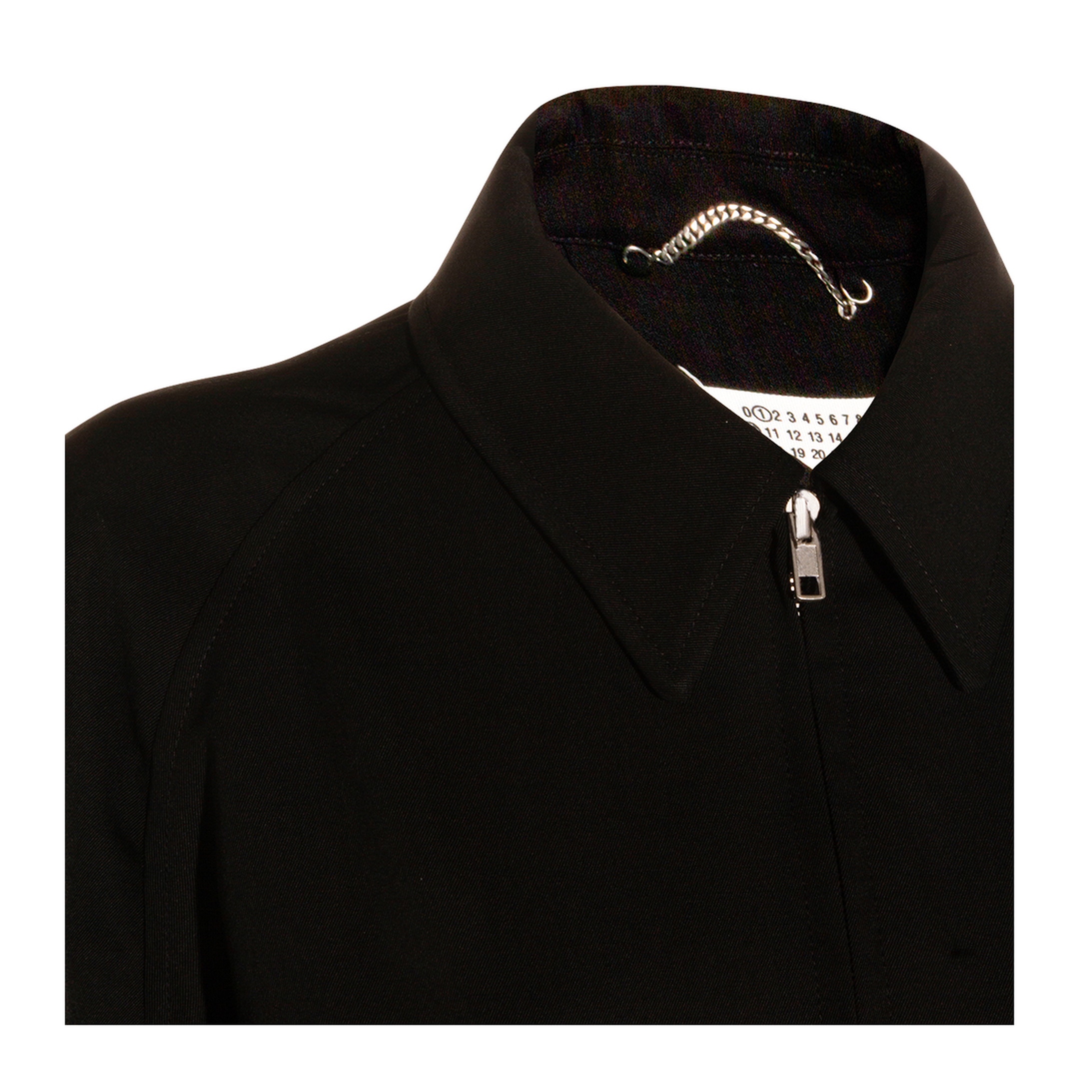 Black Zip-Up Jacket in Virgin Wool - Image 7