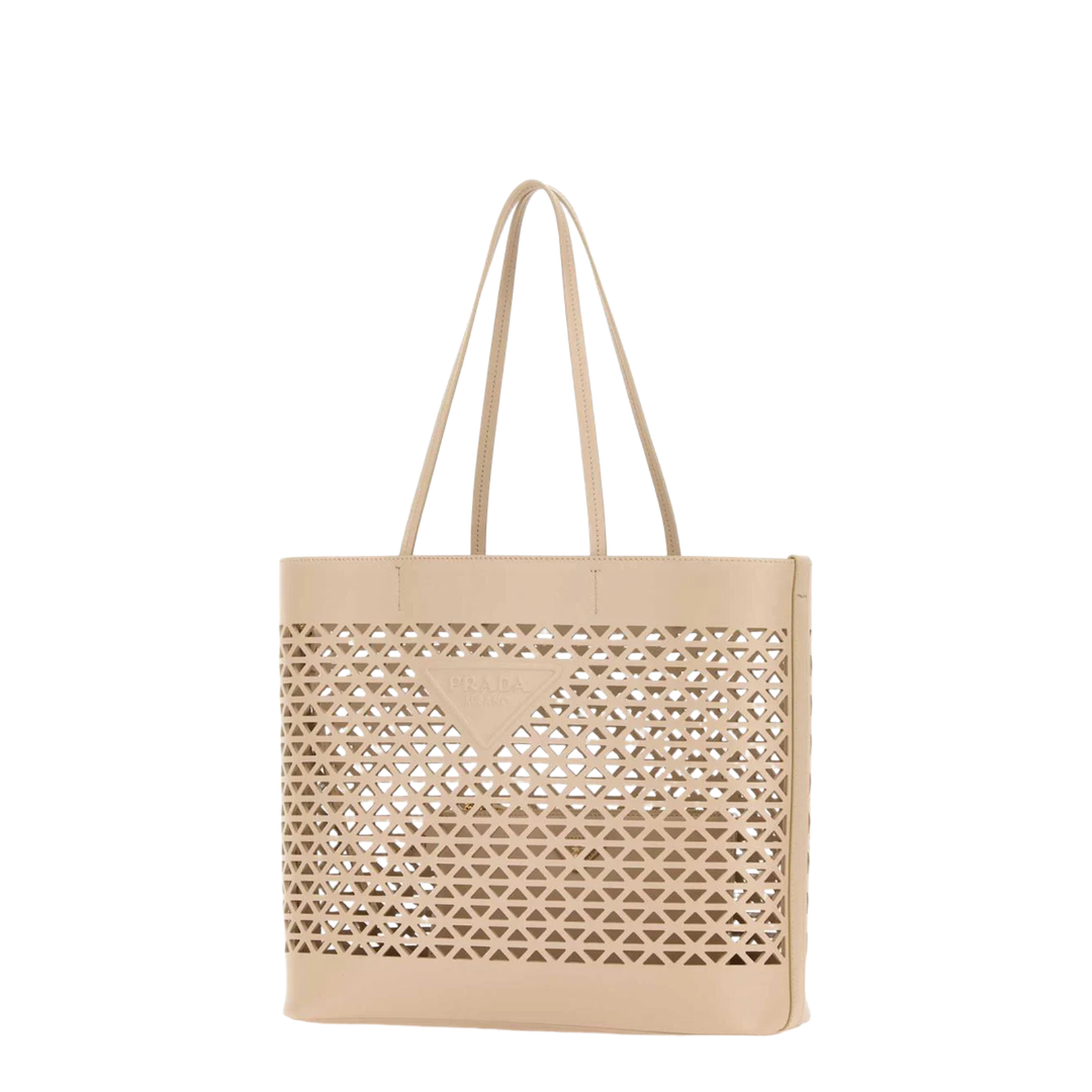 Travertino Perforated Leather Shopping Tote - Travertino - Image 2