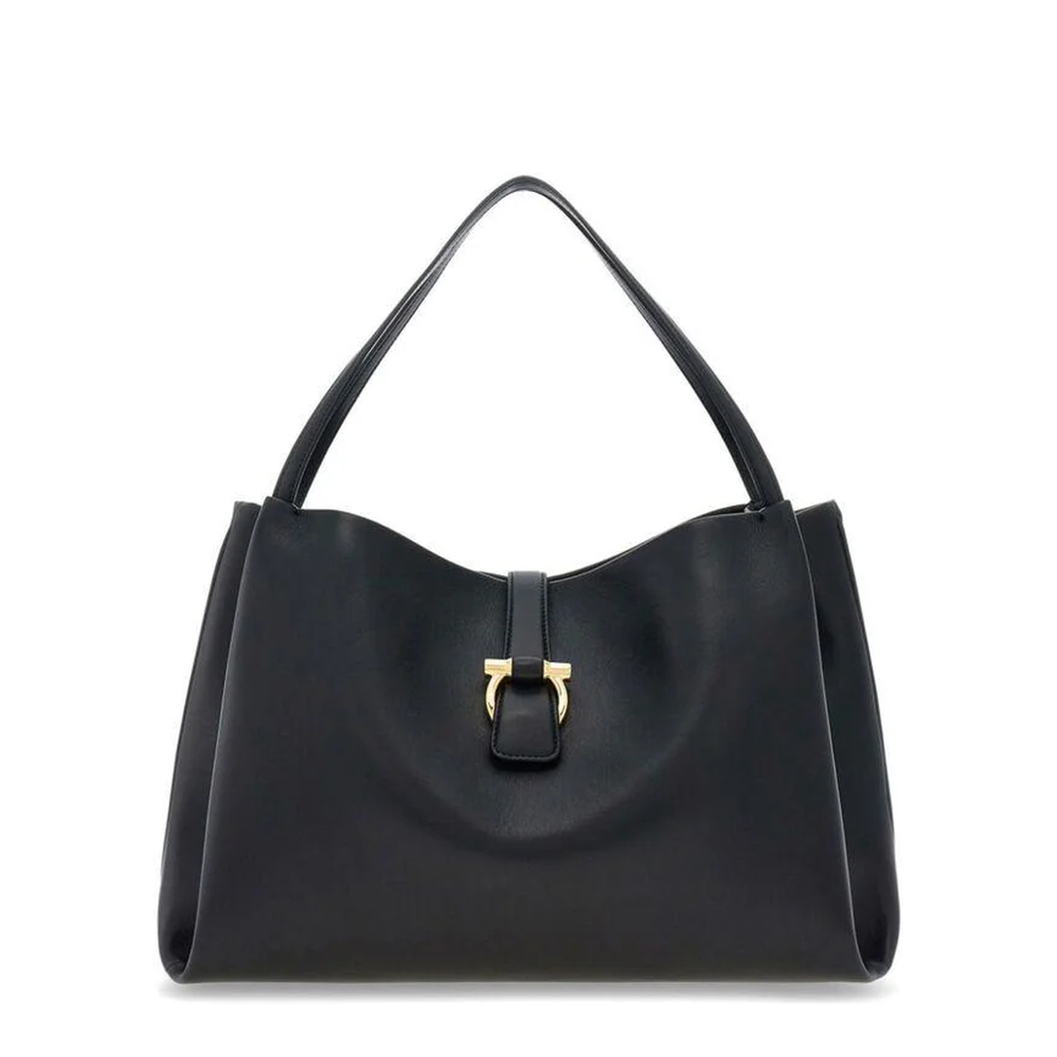Softened Large Calfskin Tote - Nero - Image 1