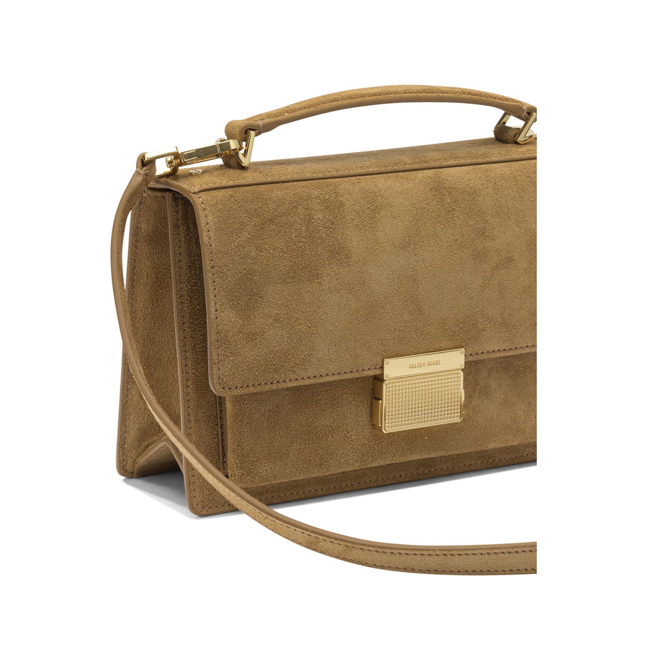 Venezia Small Nubuck & Suede Leather Top-Handle Bag - Cammello - Image 4