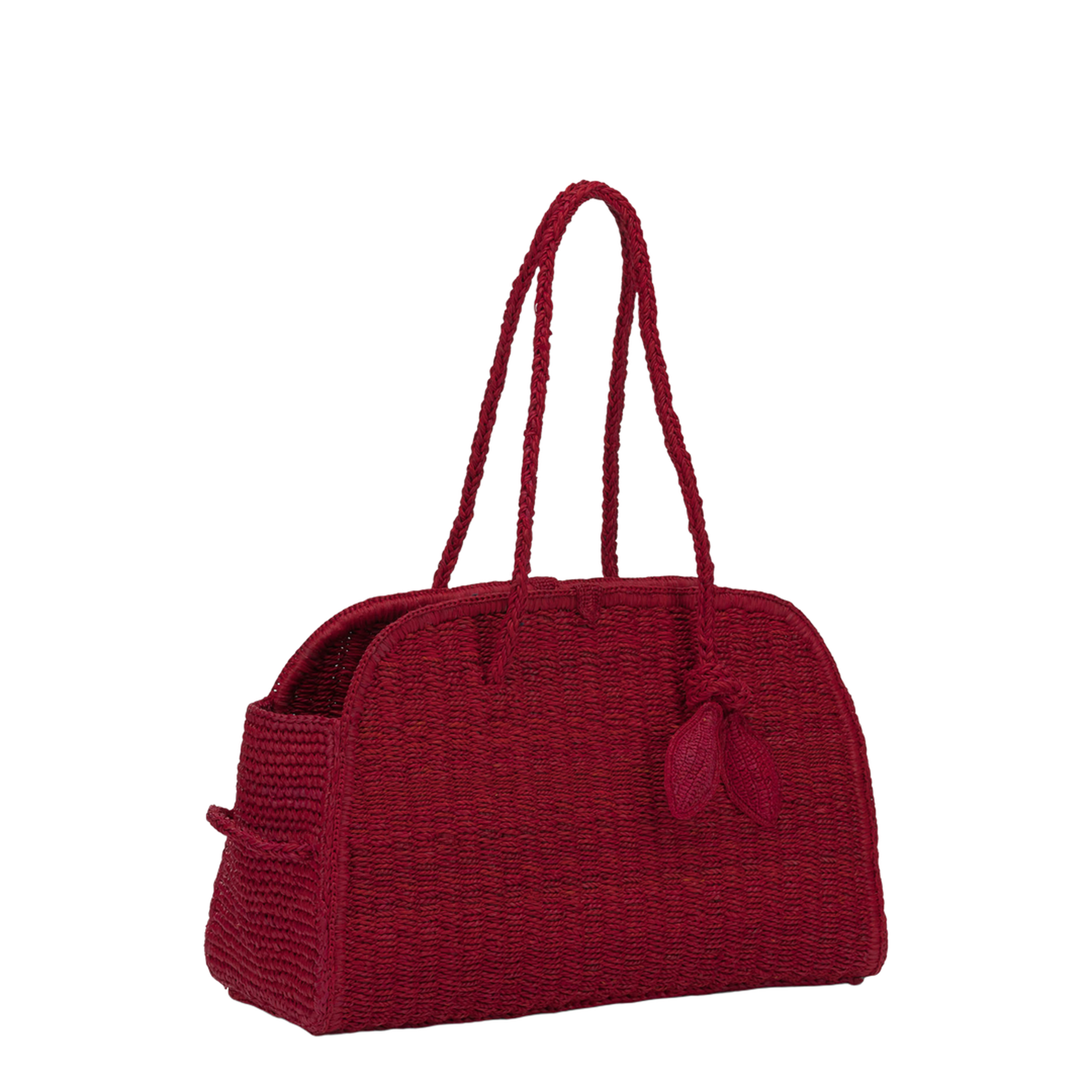 Le Turismo Medium Raffia Tote Bag - Red - Image 2
