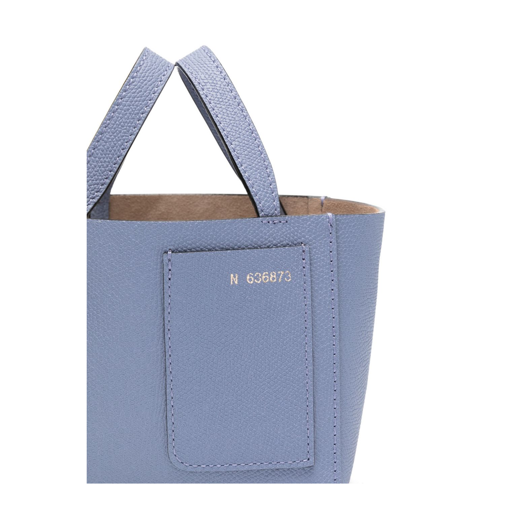 Micro Leather Bucket Bag Blue - Image 4