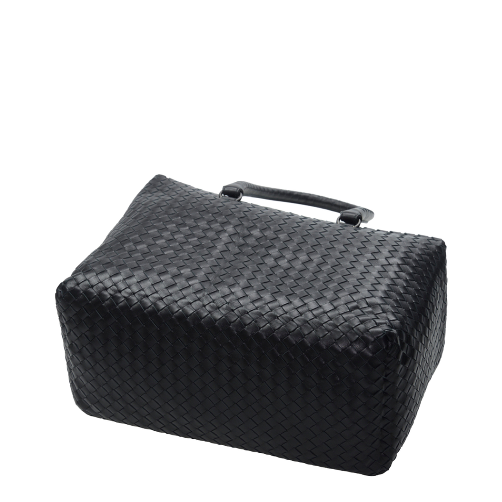 Intrecciato Small Leather Tote Bags - Black - Image 4