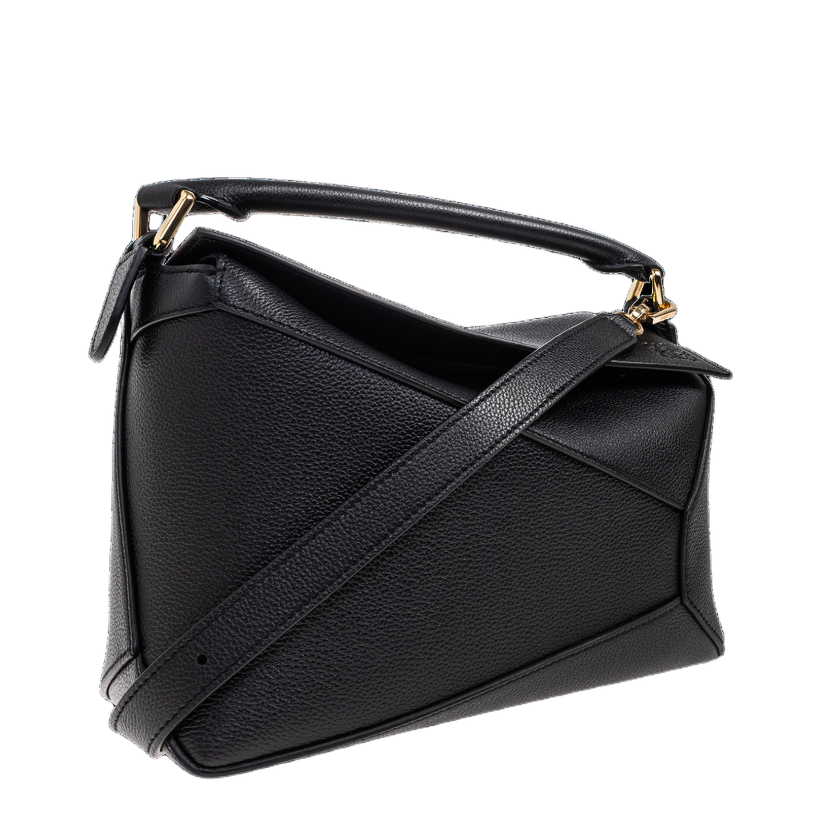 Puzzle Small Handbag Leather Black - Image 4