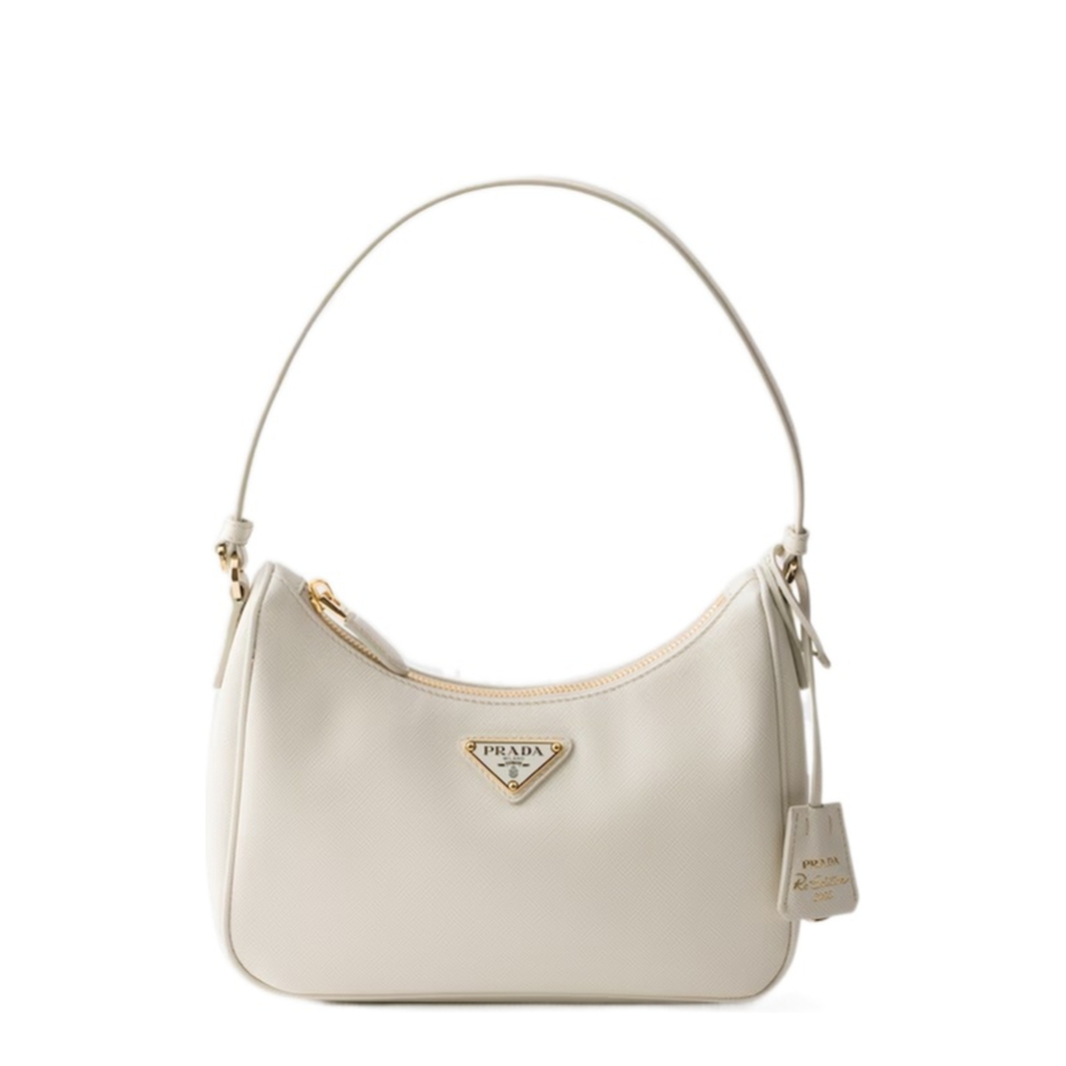 Re-Edition 2005 Mini Saffiano Leather Handbags - Chalk White - Image 1