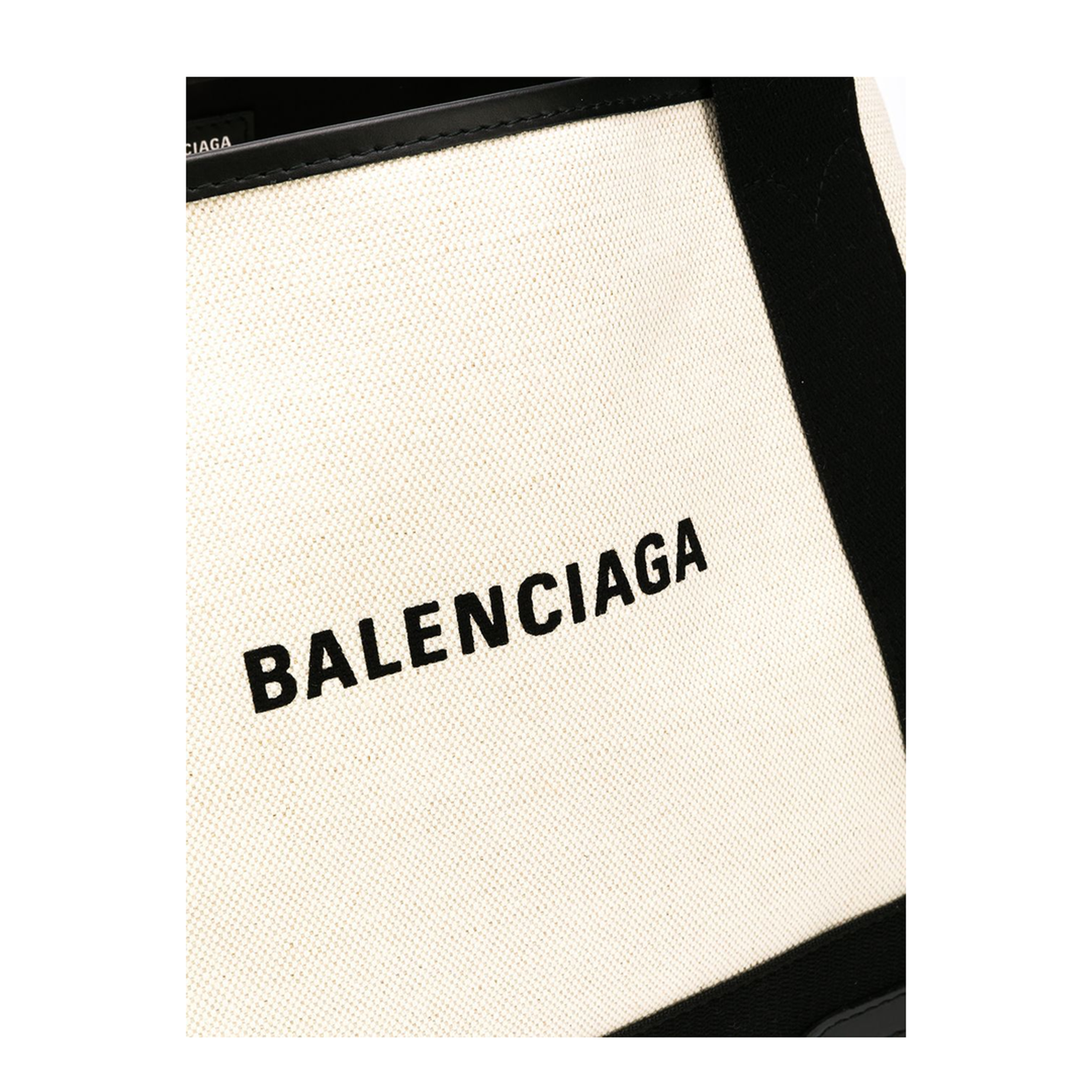 Navy Small Cabas in Beige - Image 4