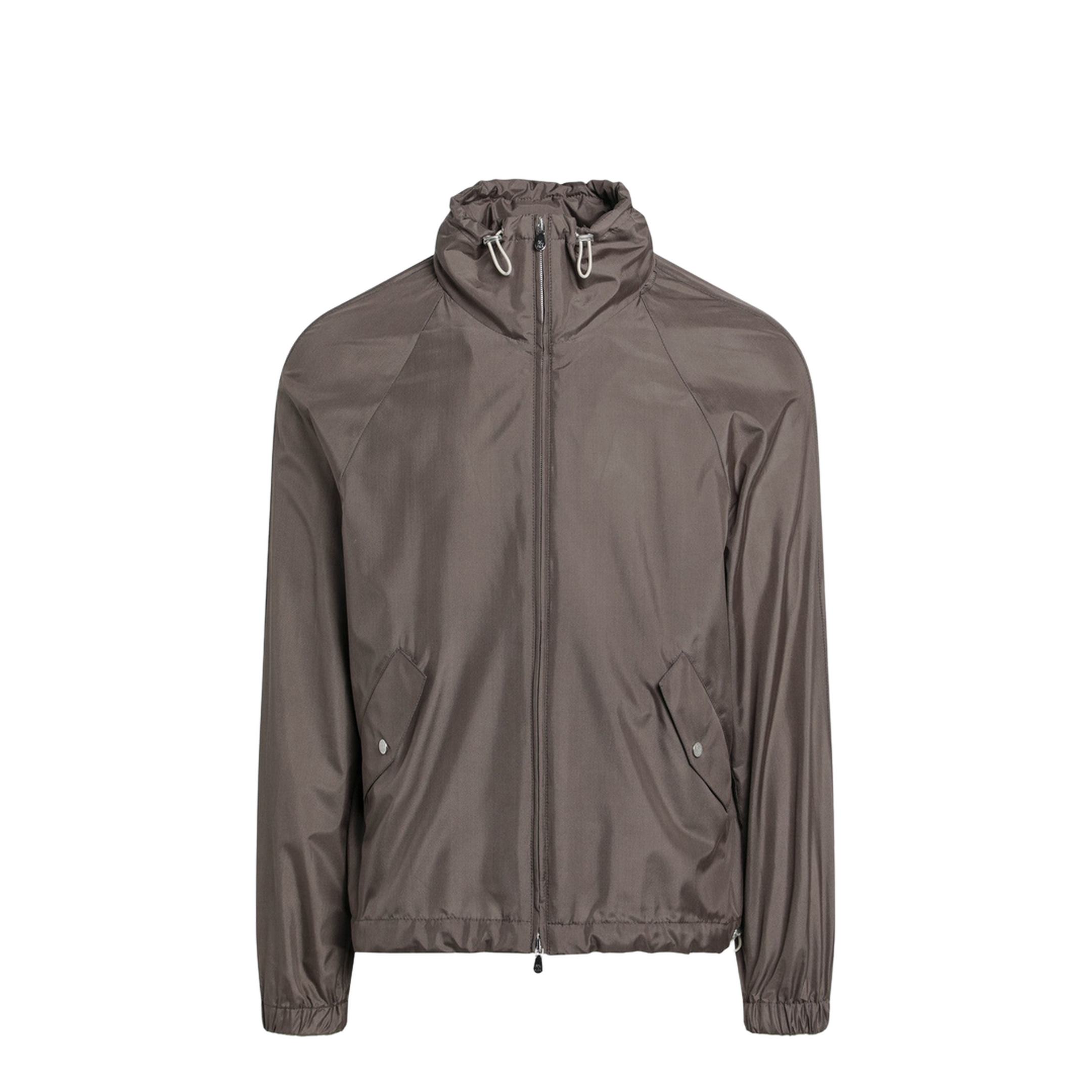 Taupe Silk-Blend Jacket - Image 1